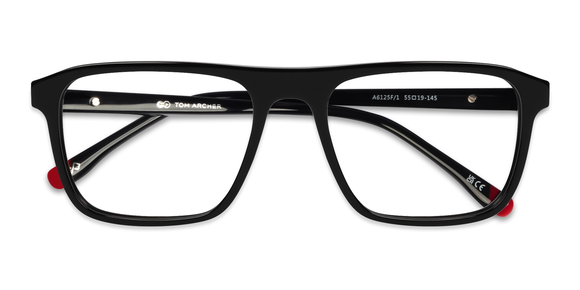 Black Rectangle Pilot Flat-top Glasses-5