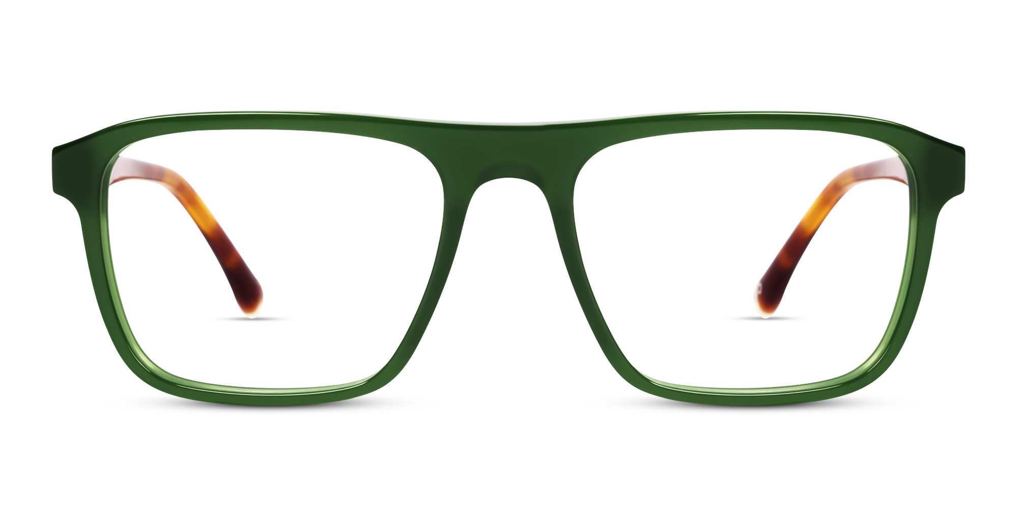 Leaf Green Rectangle Pilot Flat-top Glasses-1 Leaf Green Rectangle Pilot Flat-top Glasses-1