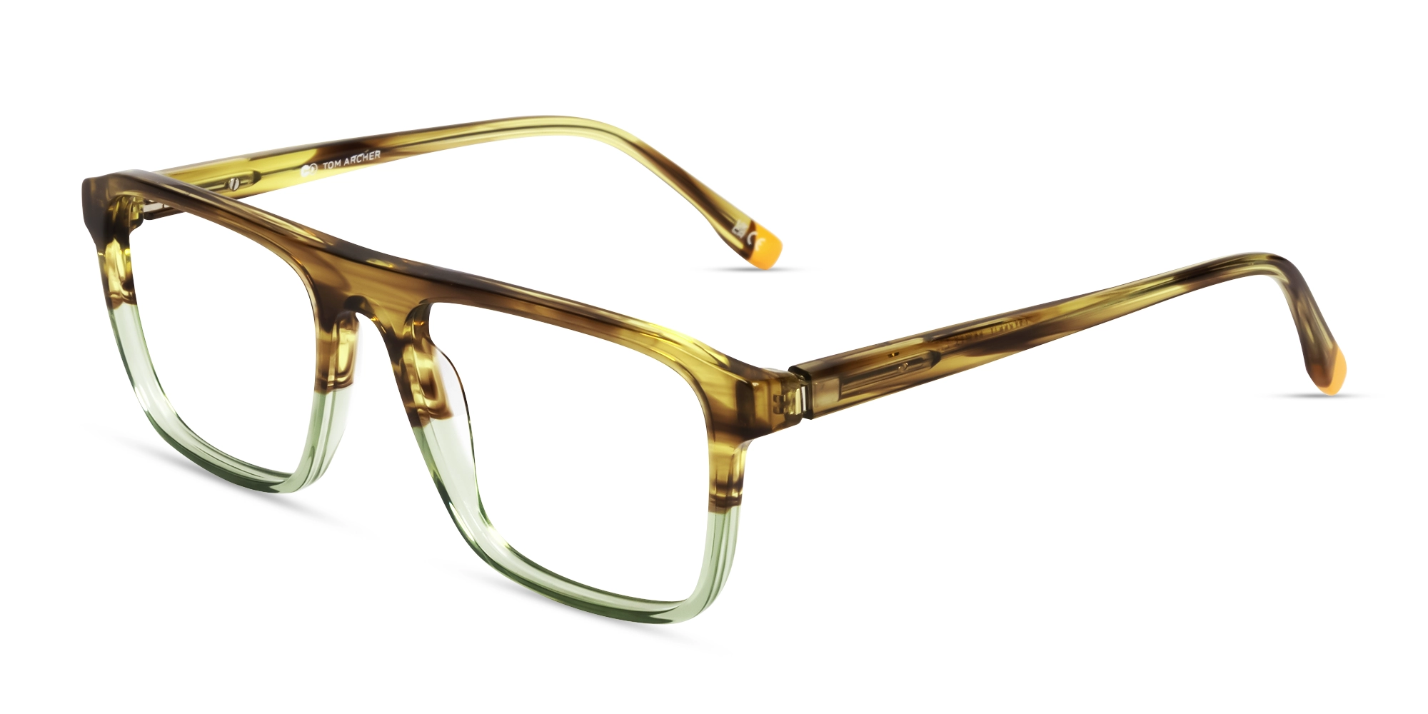 Champagne Gold & Brown Keyhole Bridge Glasses-2 Champagne Gold & Brown Keyhole Bridge Glasses-2