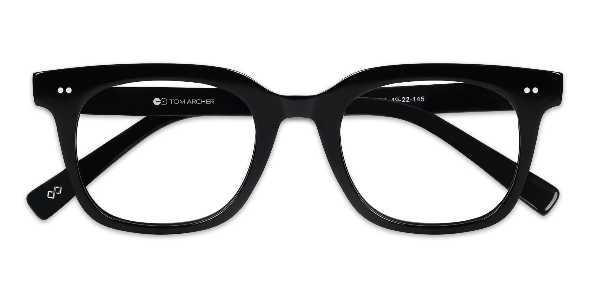 Black Square Acetate Full-Rim Glasses-6