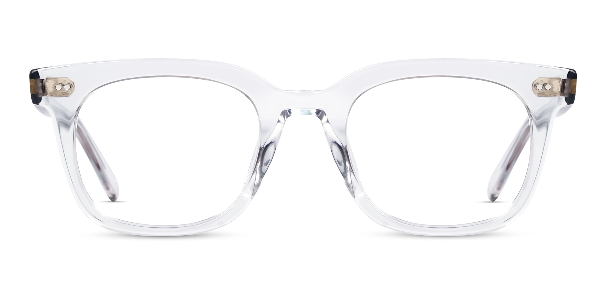Crystal Clear Square Acetate Full-Rim Glasses-1 Crystal Clear Square Acetate Full-Rim Glasses-1