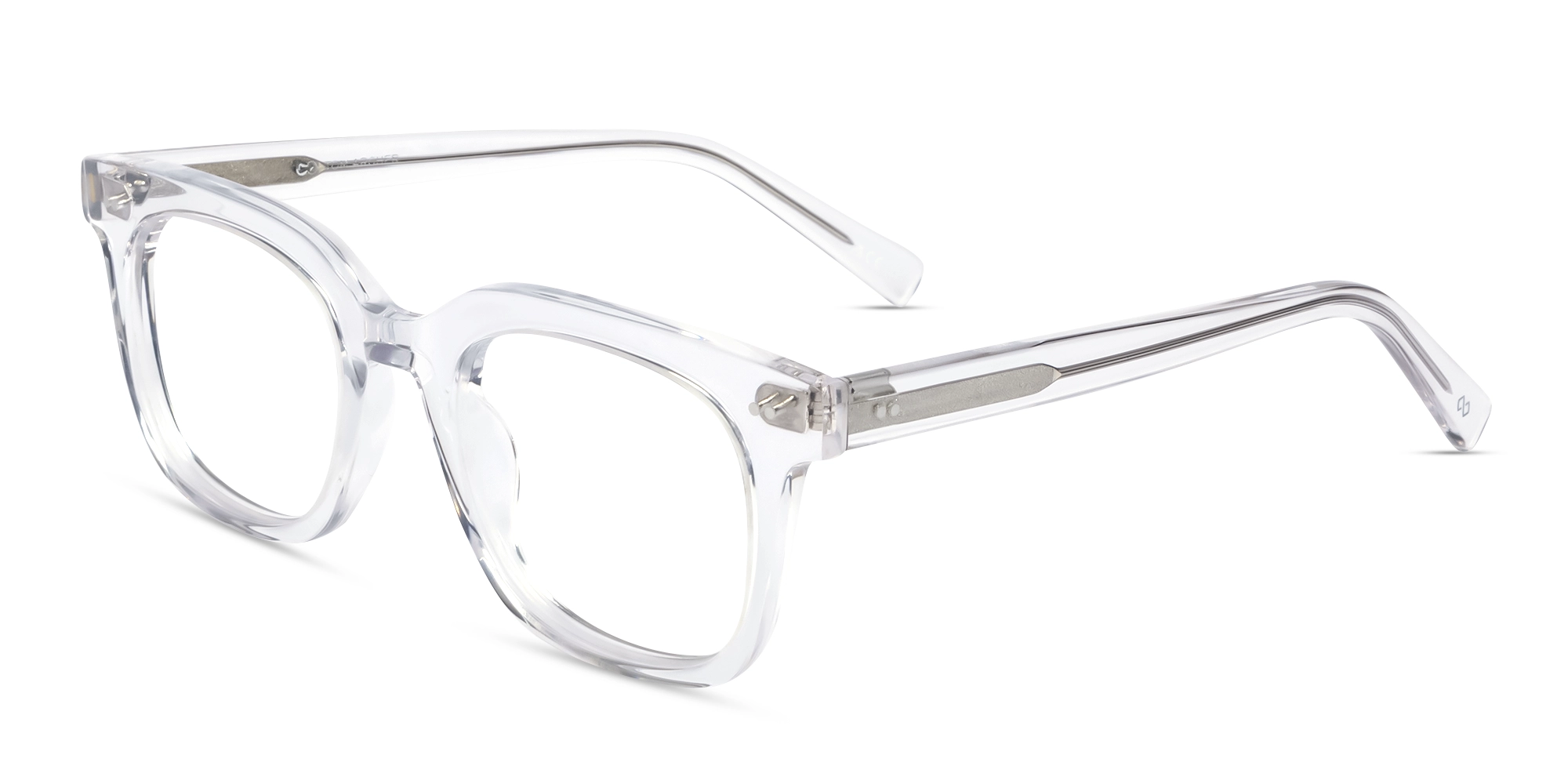 Crystal Clear Square Acetate Full-Rim Glasses-3 Crystal Clear Square Acetate Full-Rim Glasses-3