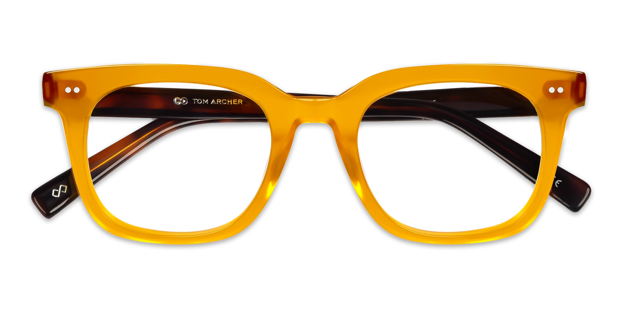 Ochre Gold Square Full-Rim Glasses-6