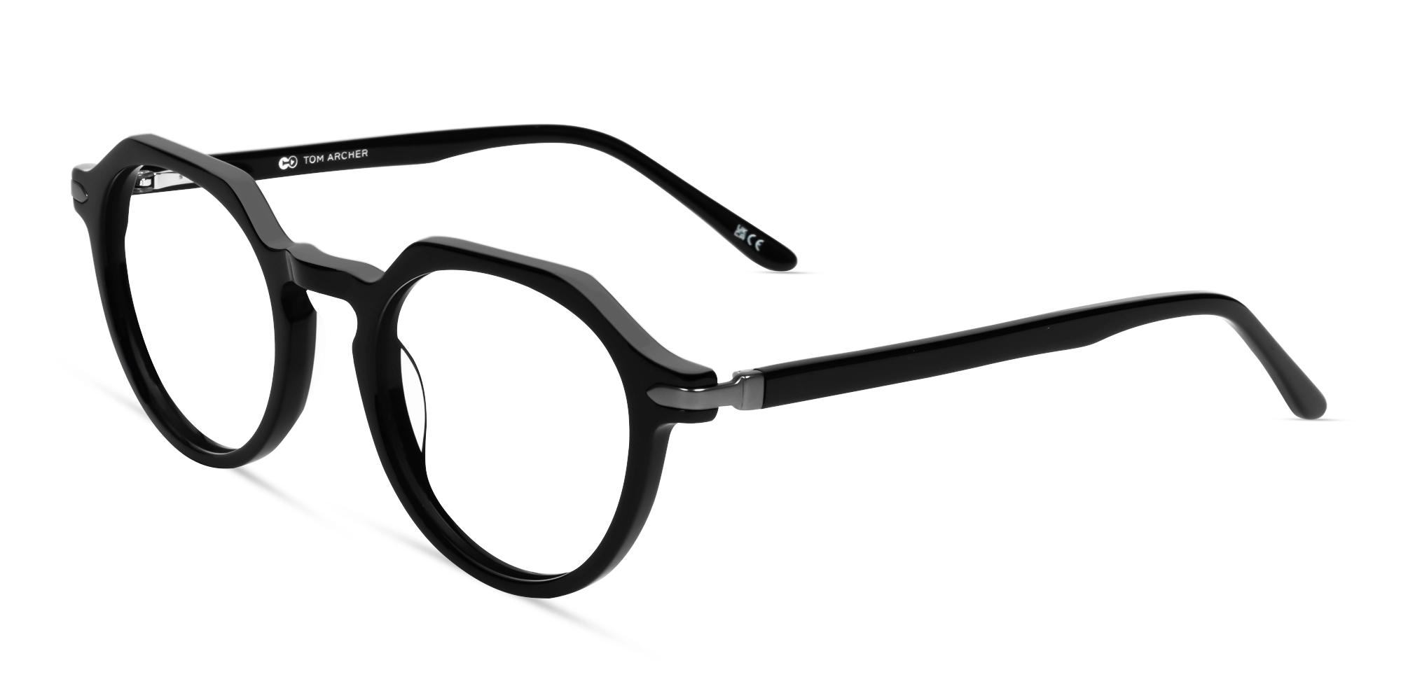 Black Round Keyhole-Bridge Glasses-2