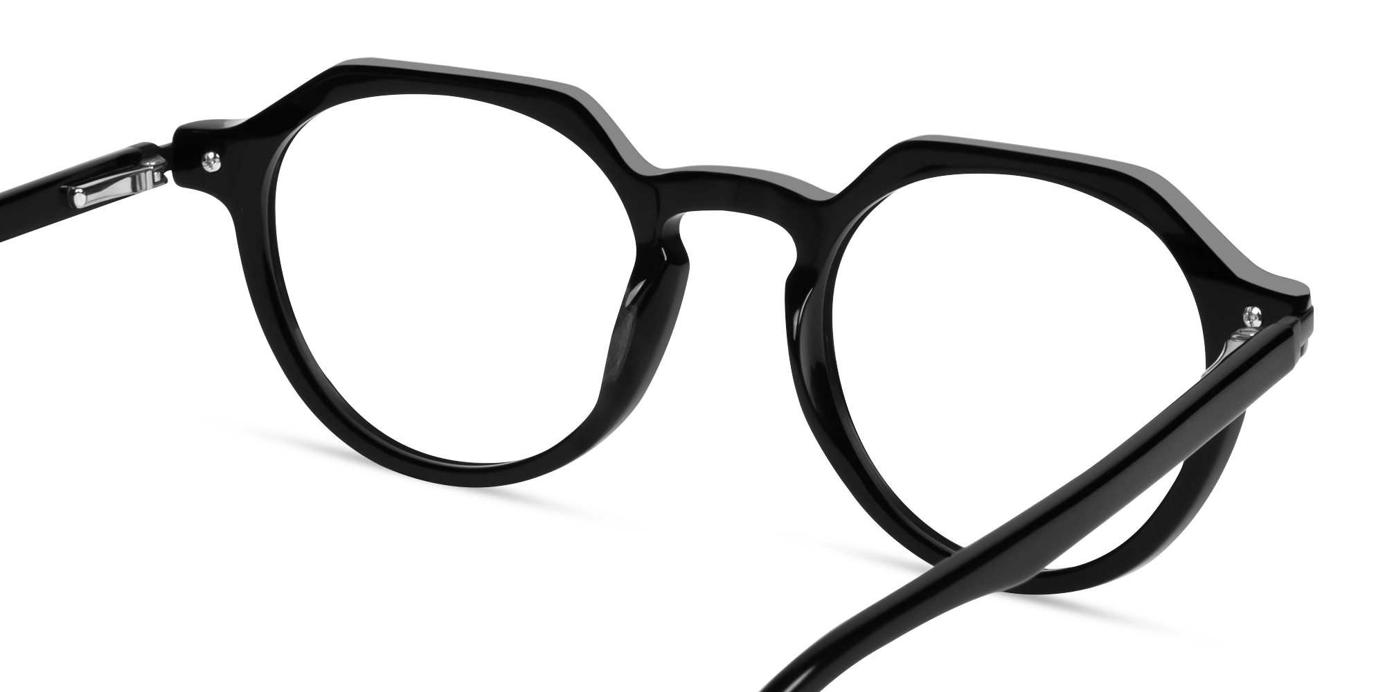 Black Round Keyhole-Bridge Glasses-4