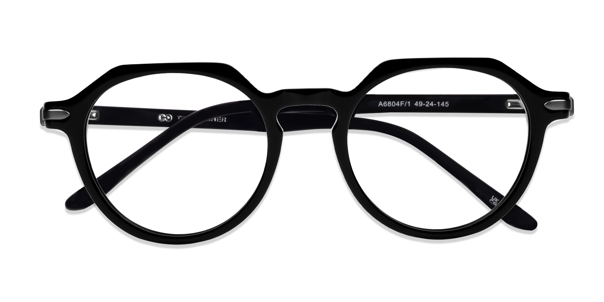Black Round Keyhole-Bridge Glasses-5