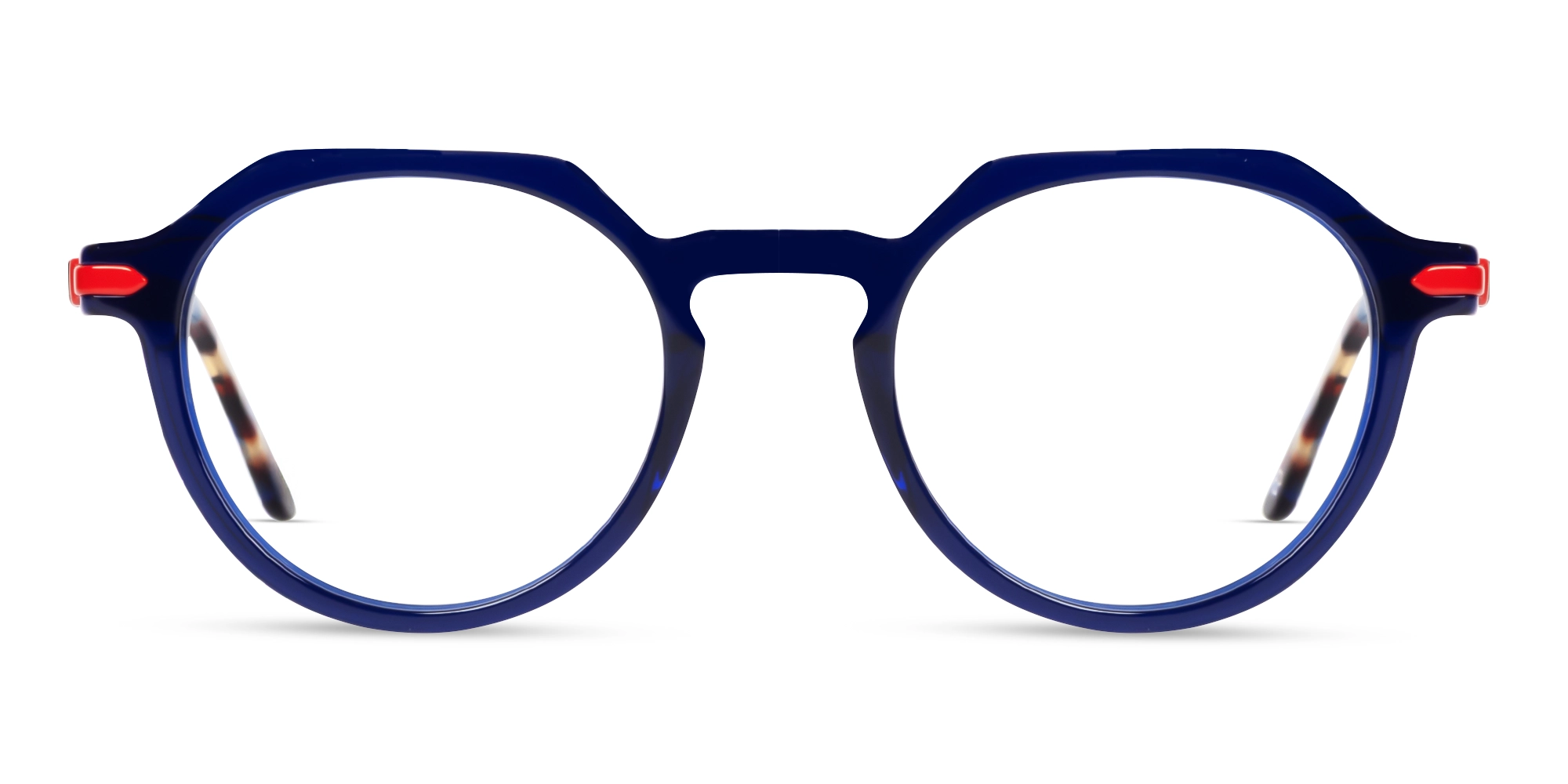 Crystal Blue Round Keyhole-Bridge Glasses-1 Crystal Blue Round Keyhole-Bridge Glasses-1