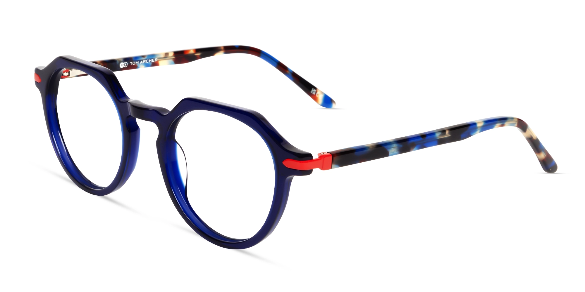 Crystal Blue Round Keyhole-Bridge Glasses-2 Crystal Blue Round Keyhole-Bridge Glasses-2