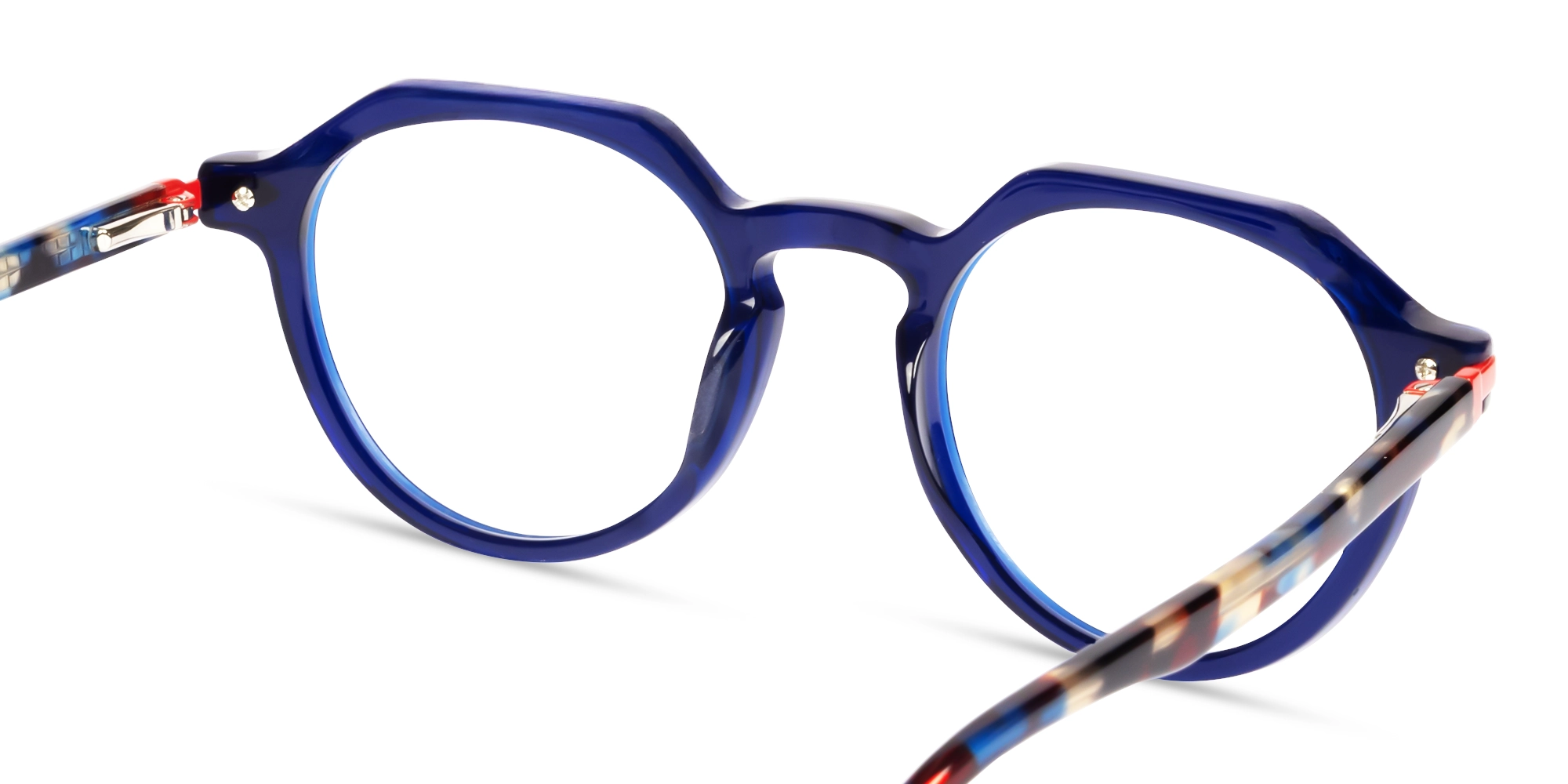 Crystal Blue Round Keyhole-Bridge Glasses-4