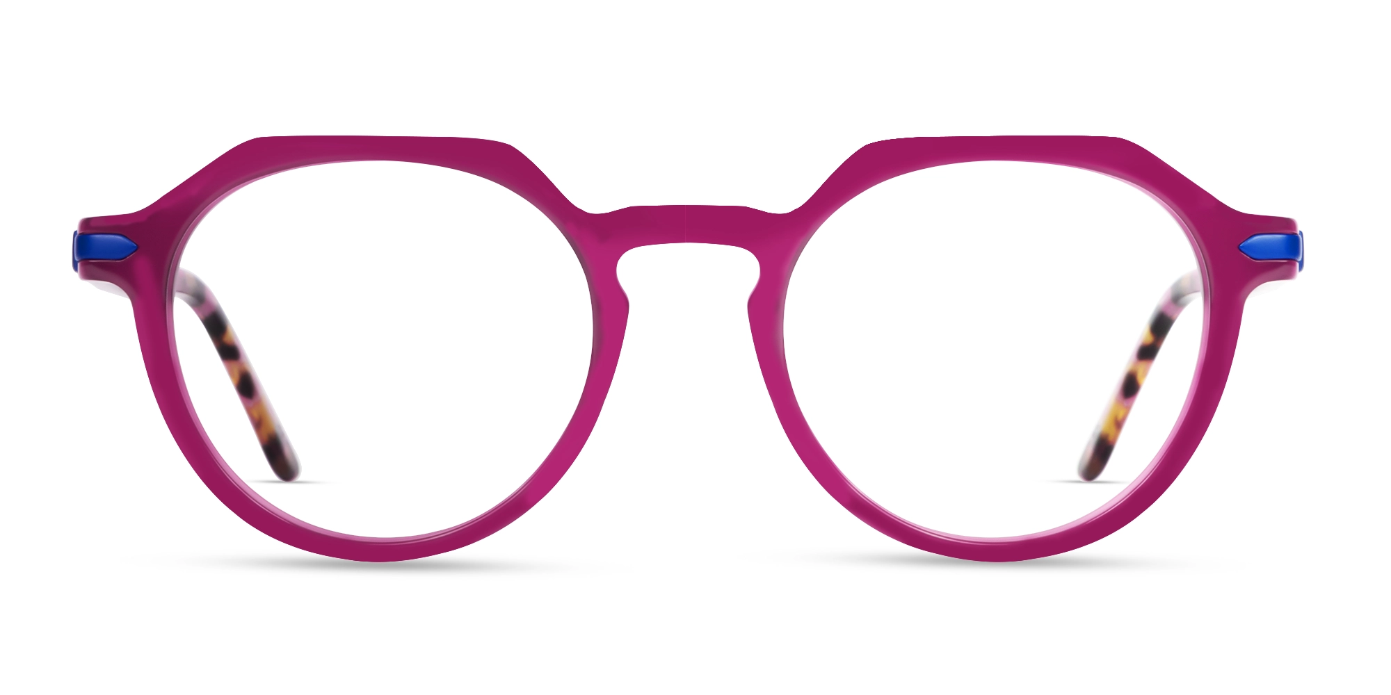 Dark Pink Round Keyhole Bridge Glasses-1