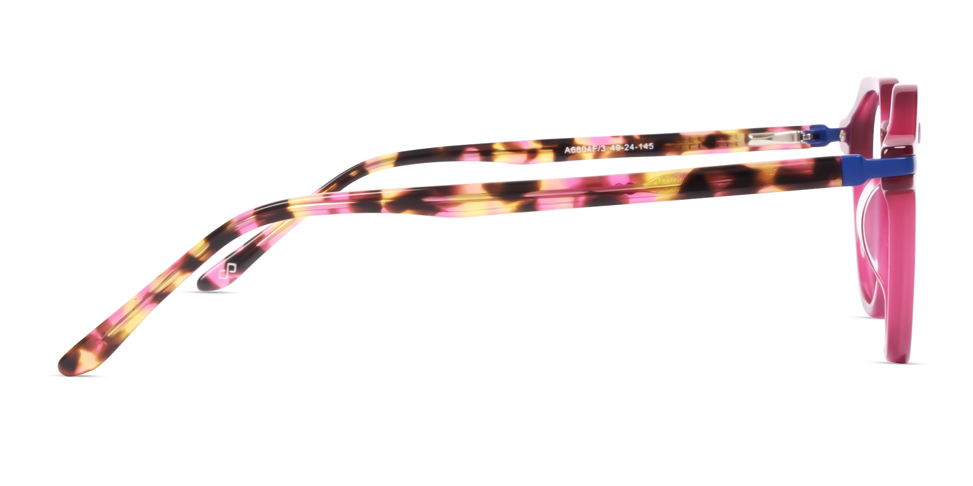 Dark Pink Round Keyhole Bridge Glasses-3