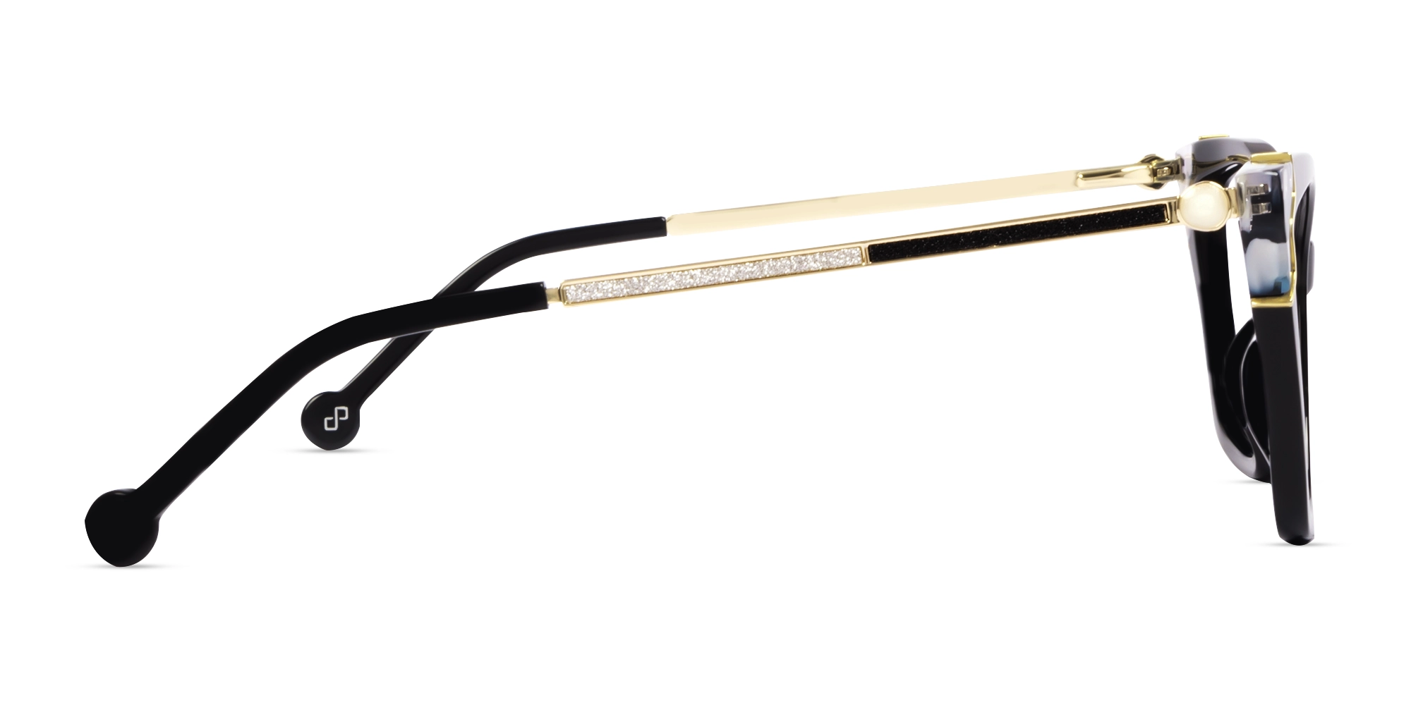 Cateye Black Fullrim Mixed Material Glasses-4