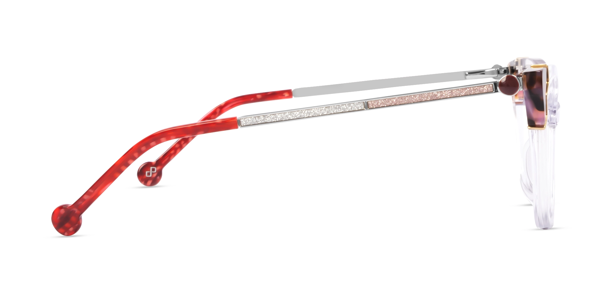 Crystal Clear Cateye Fullrim Mixed Material Glasses-4