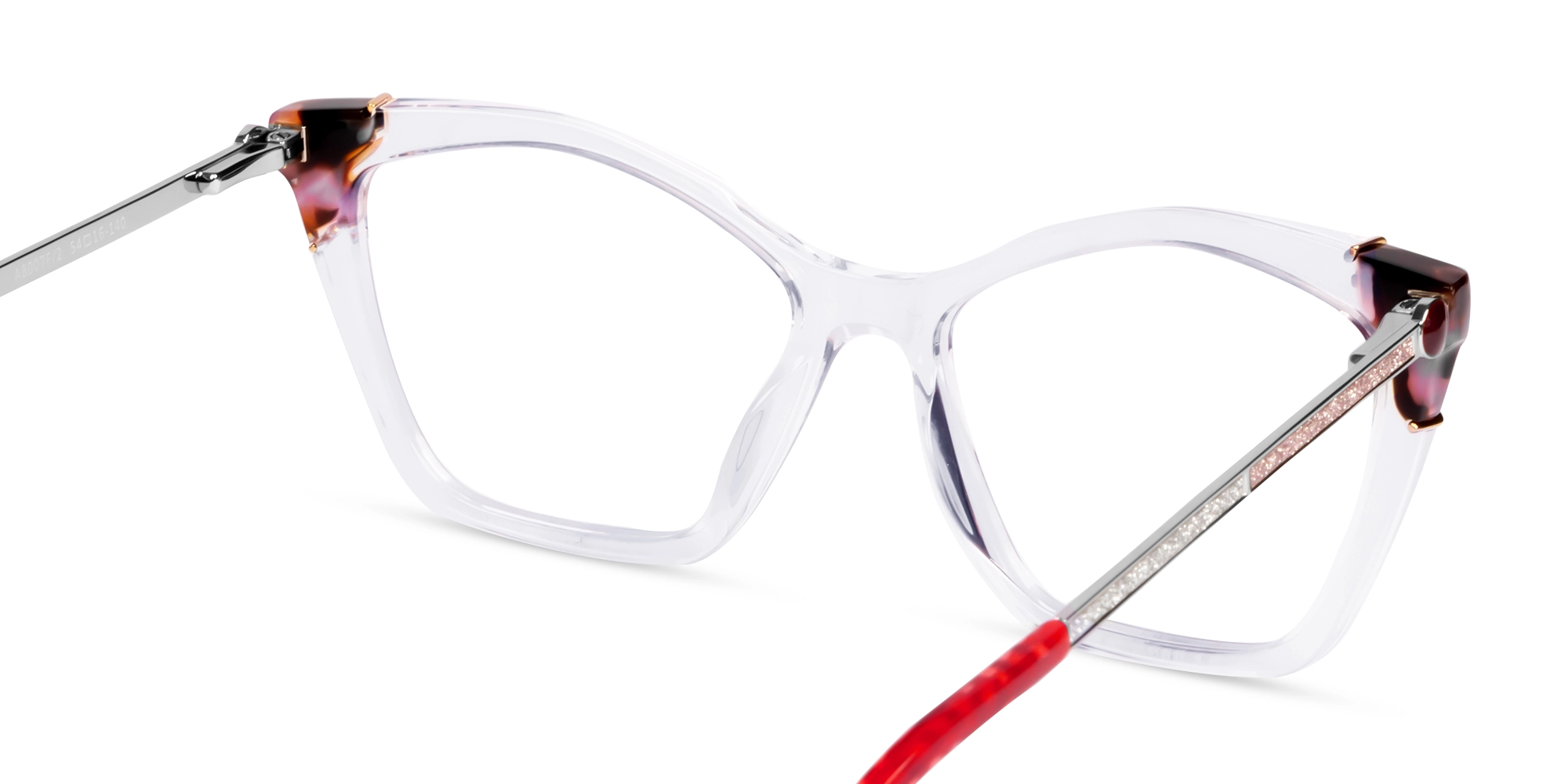 Crystal Clear Cateye Fullrim Mixed Material Glasses-5