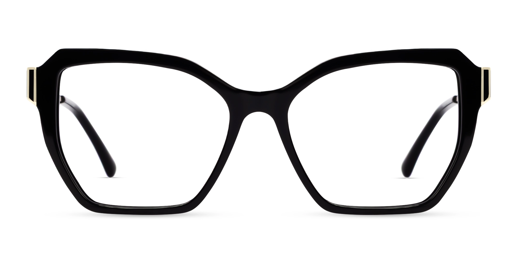 Black Geometric Butterfly Mixed Material Glasses-1