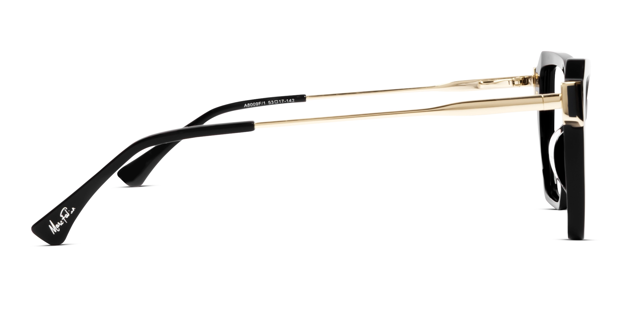 Black Geometric Butterfly Mixed Material Glasses-3