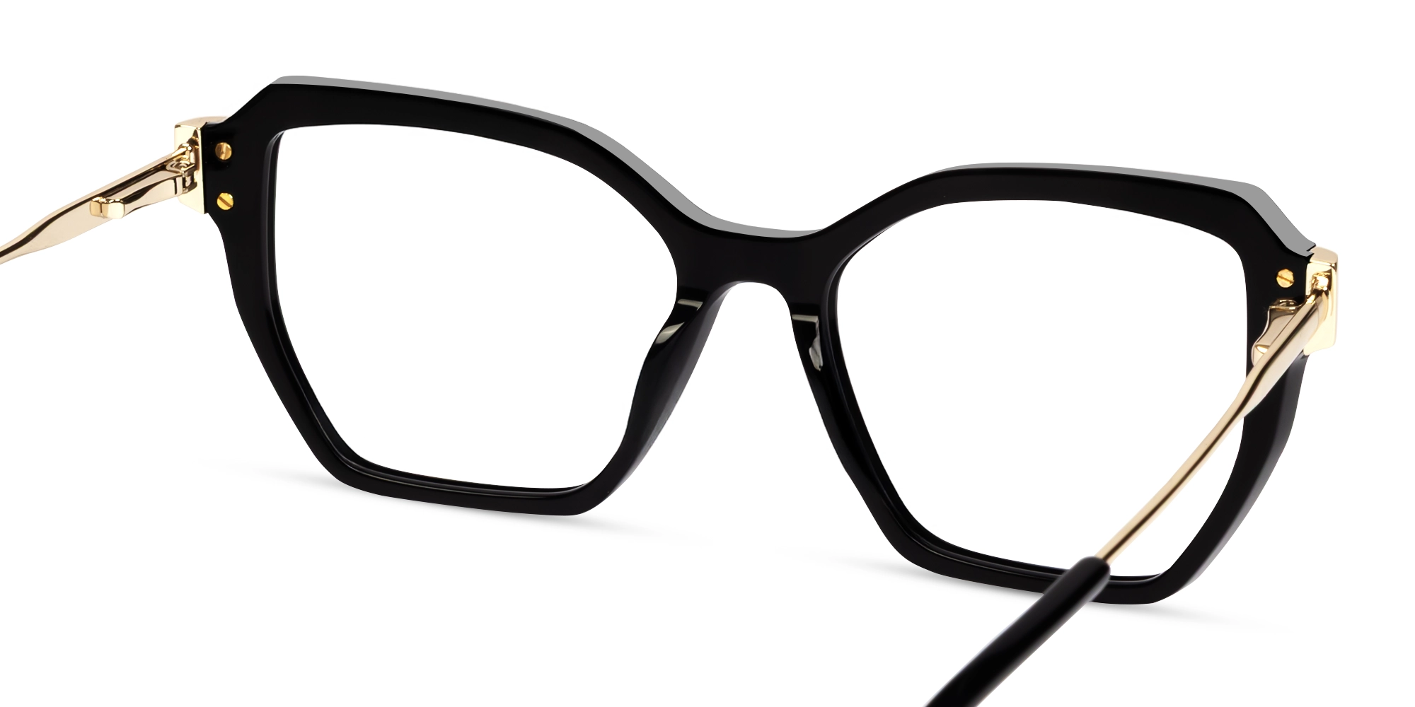 Black Geometric Butterfly Mixed Material Glasses-4