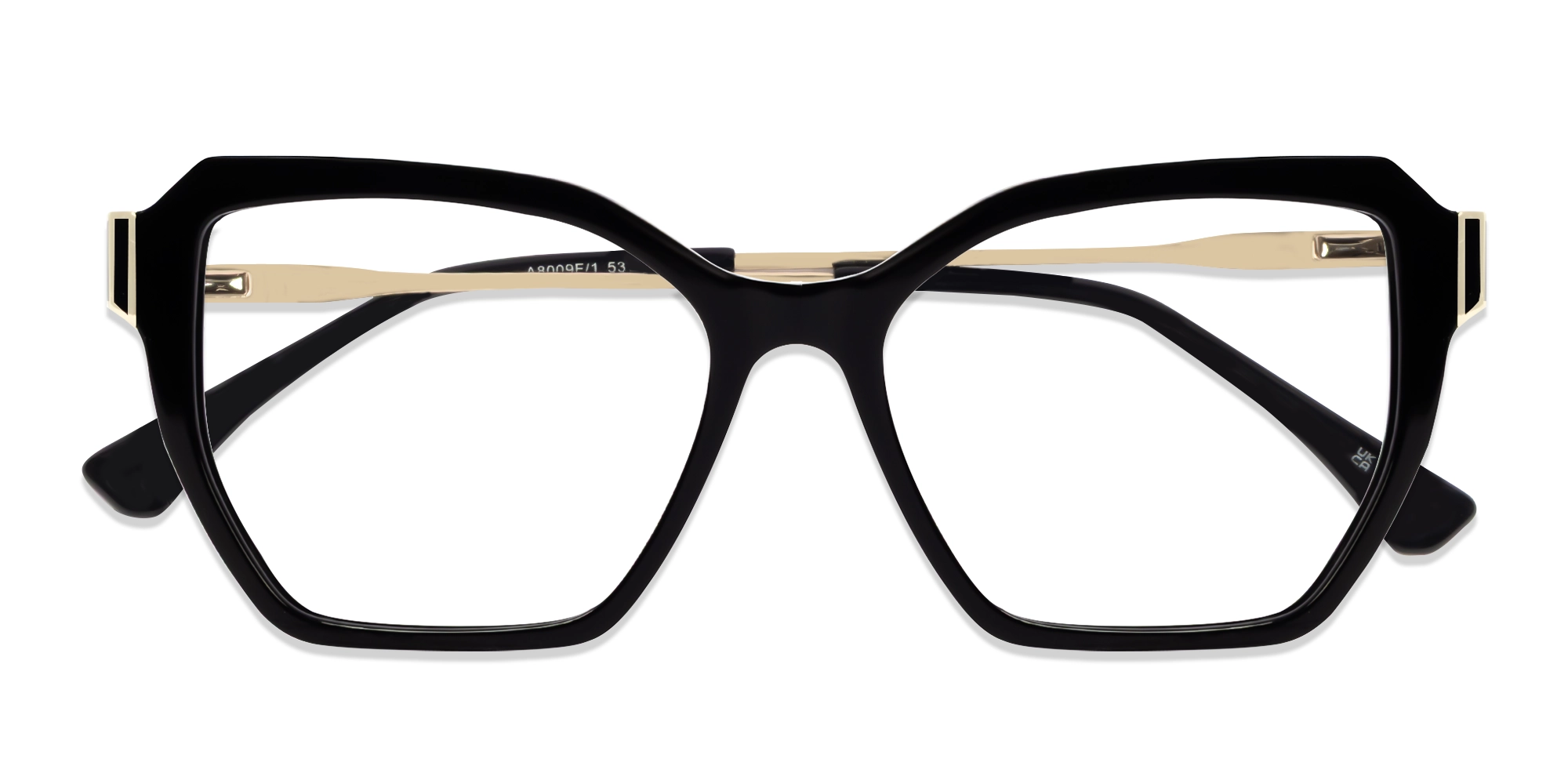 Black Geometric Butterfly Mixed Material Glasses-5