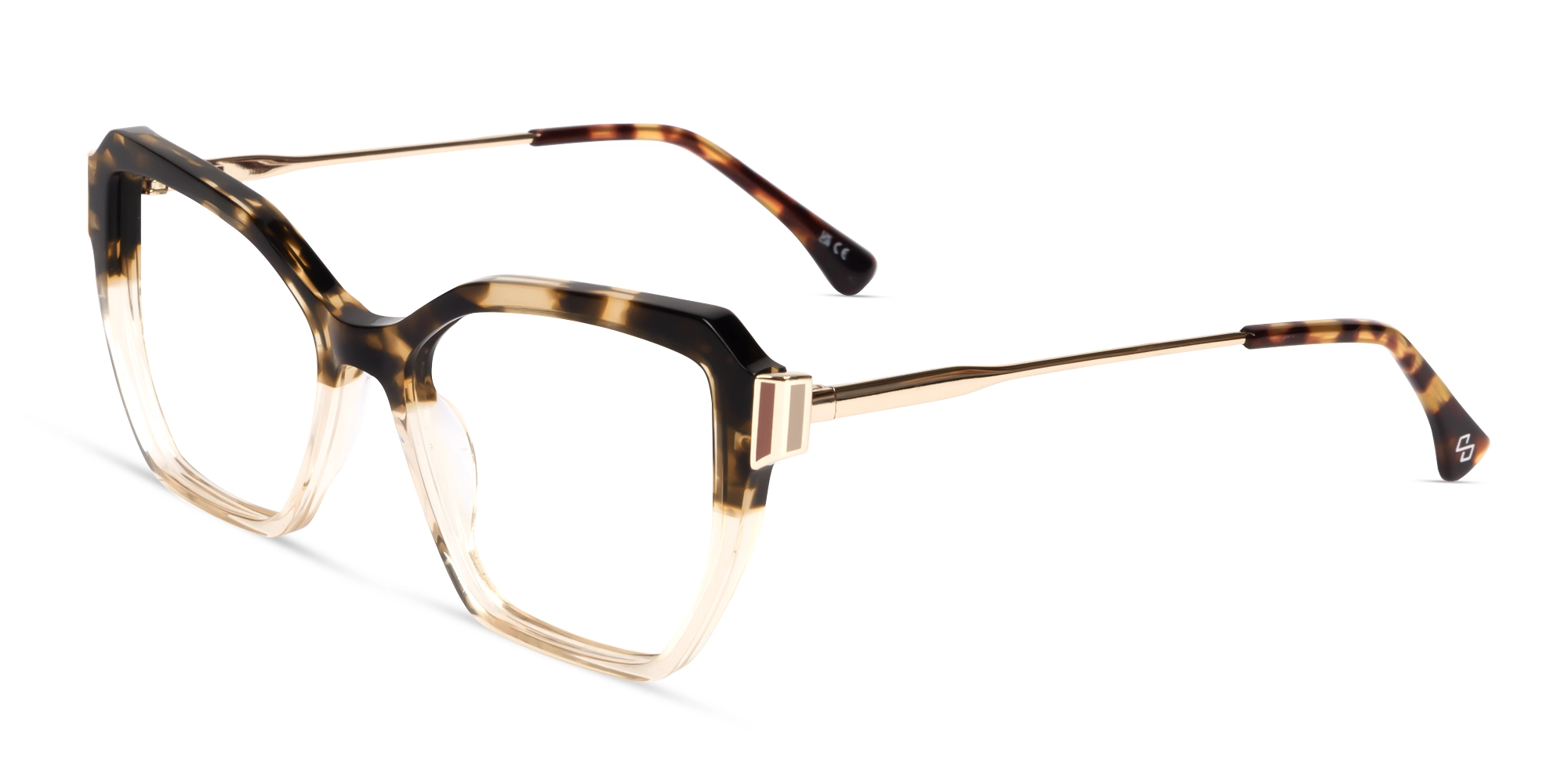 Crystal Beige & Tortoise Butterfly Glasses-2