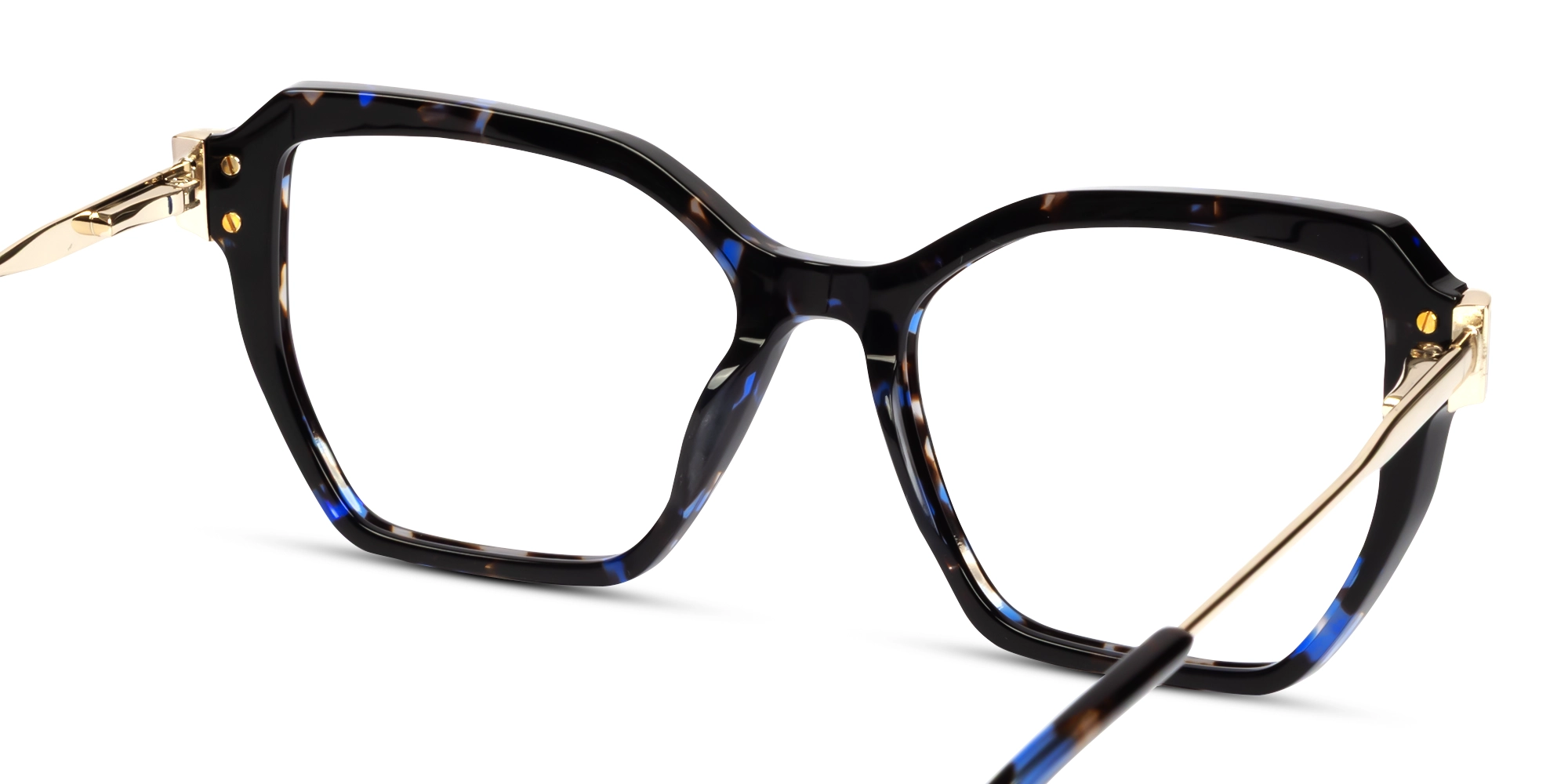 Black Tortoise Geometric Butterfly Full-Rim Glasses-4