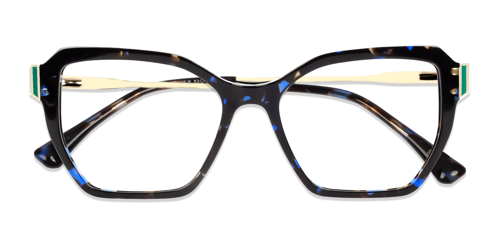 Black Tortoise Geometric Butterfly Full-Rim Glasses-5