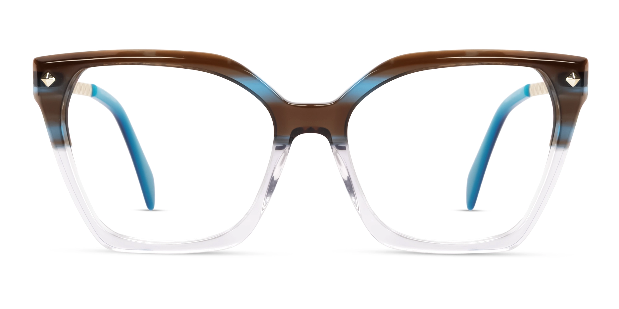 Brown & Crystal Fade Fullrim Cateye Glasses