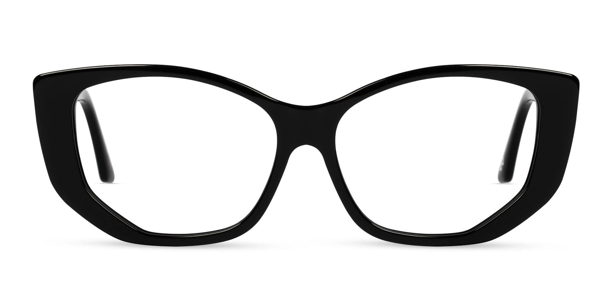 Black Cateye Geometric Glasses For Women-1