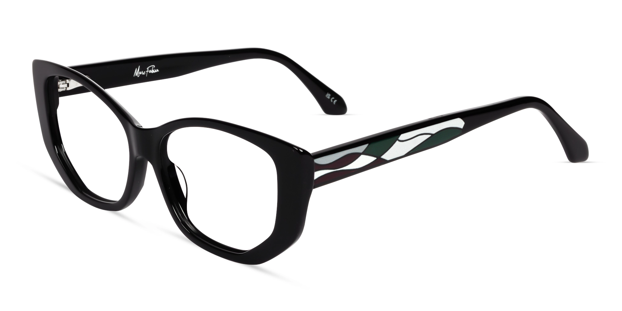 Black Cateye Geometric Glasses For Women-2