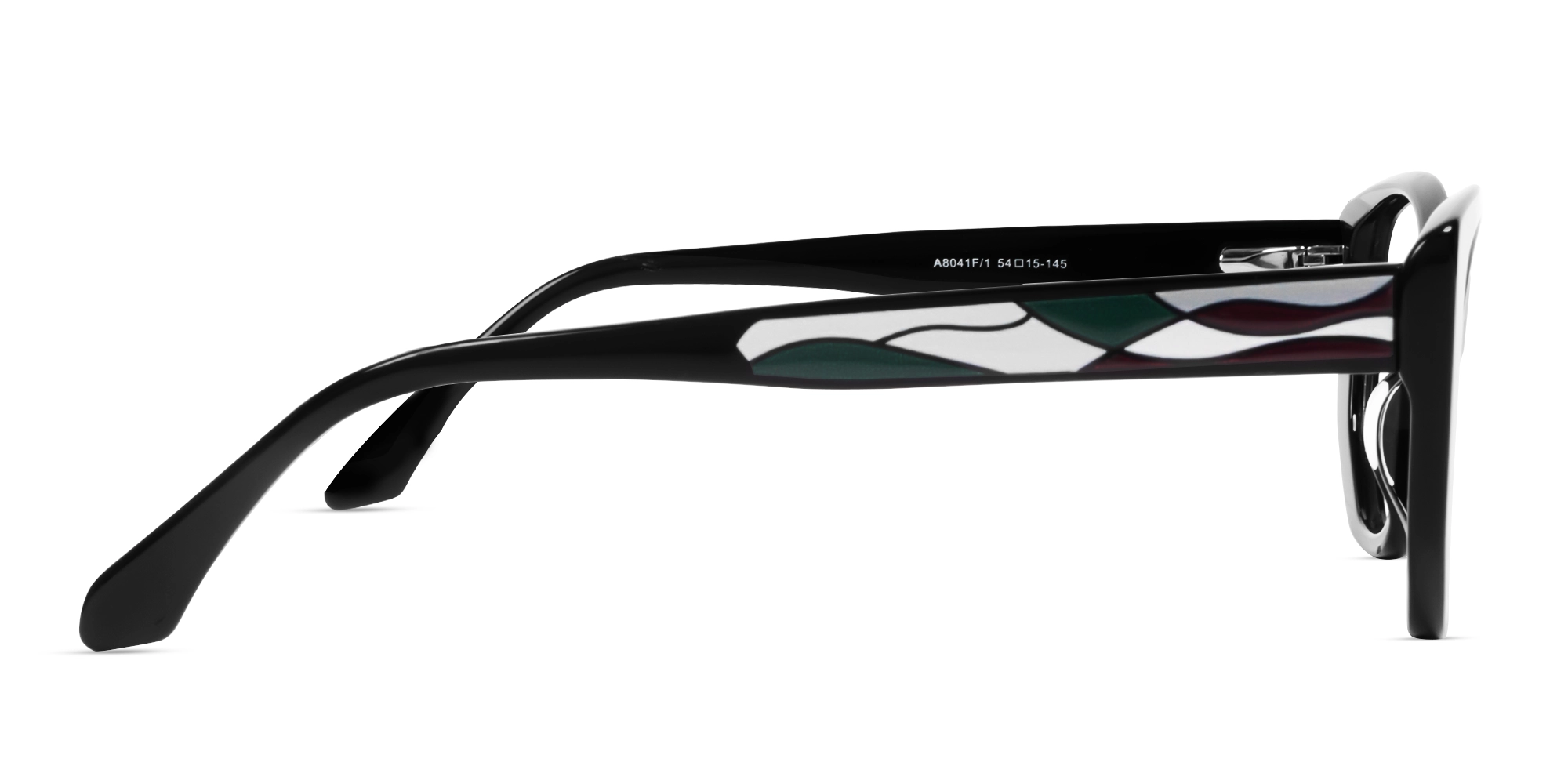 Black Cateye Geometric Glasses For Women-3