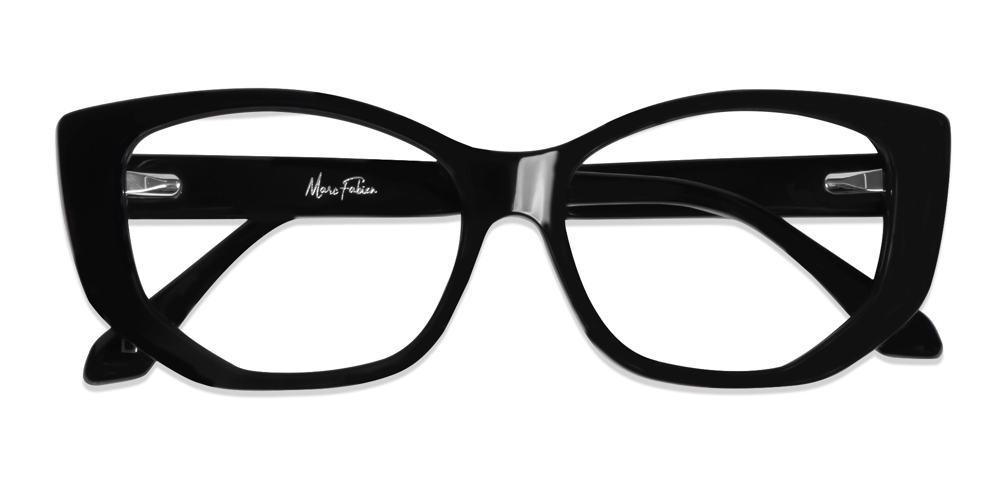 Black Cateye Geometric Glasses For Women-5