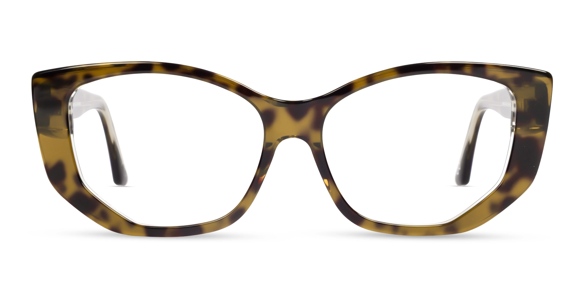 Green Tortoise Geometric Glasses For Women-1