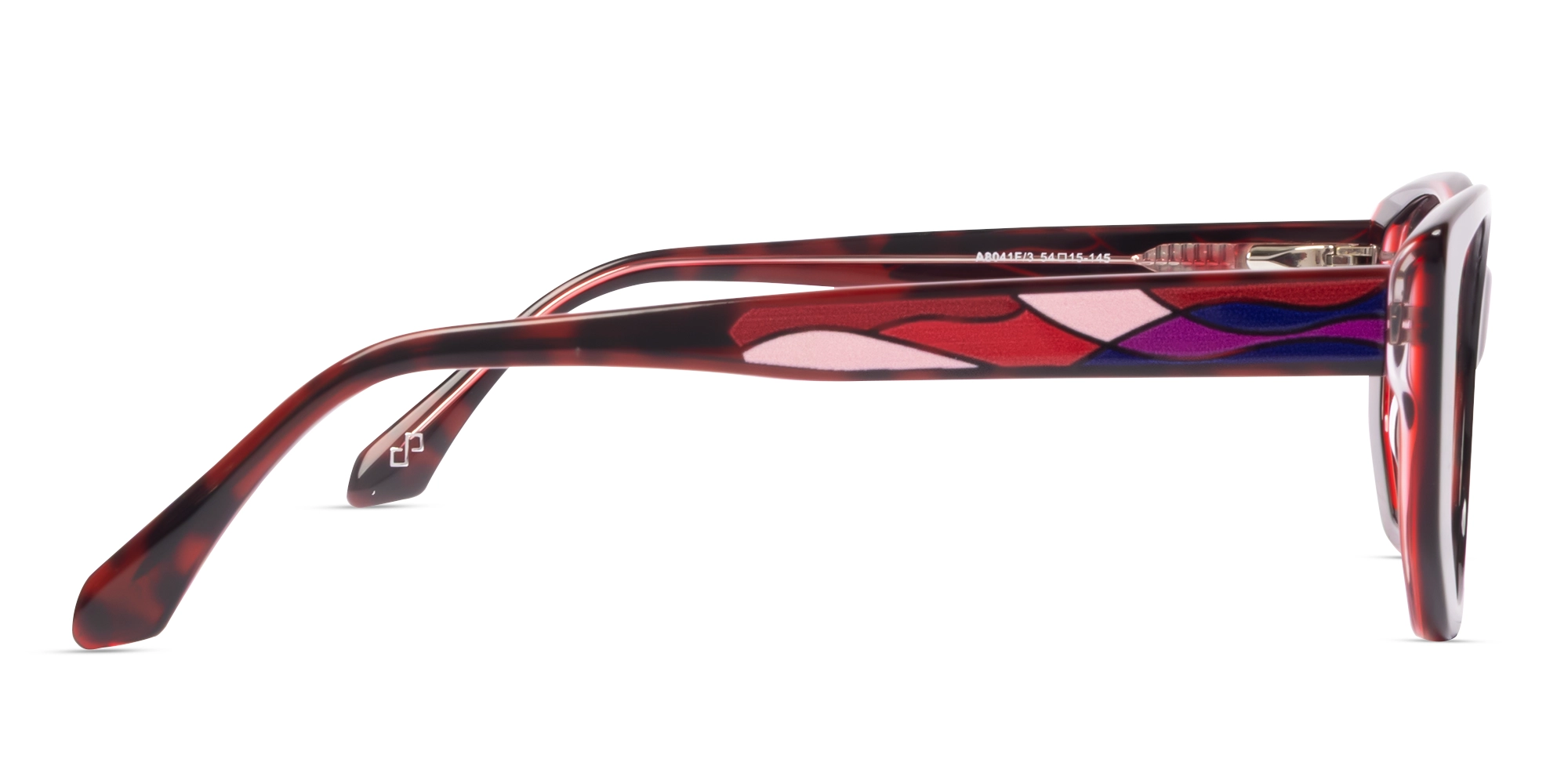 Burgundy Tortoise Cat-eye Geometric Glasses For Women-3