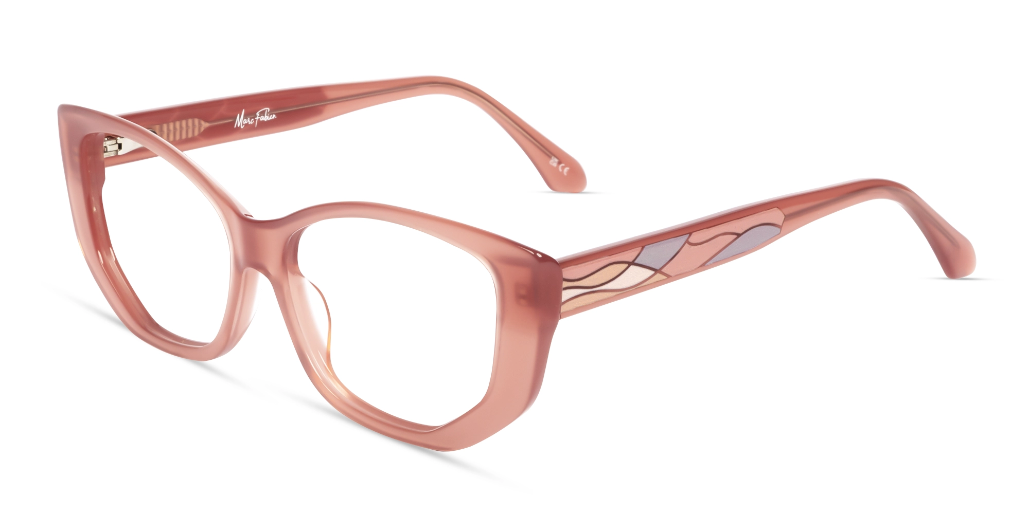 Rose Pink Cateye Geometric Glasses For Women-2