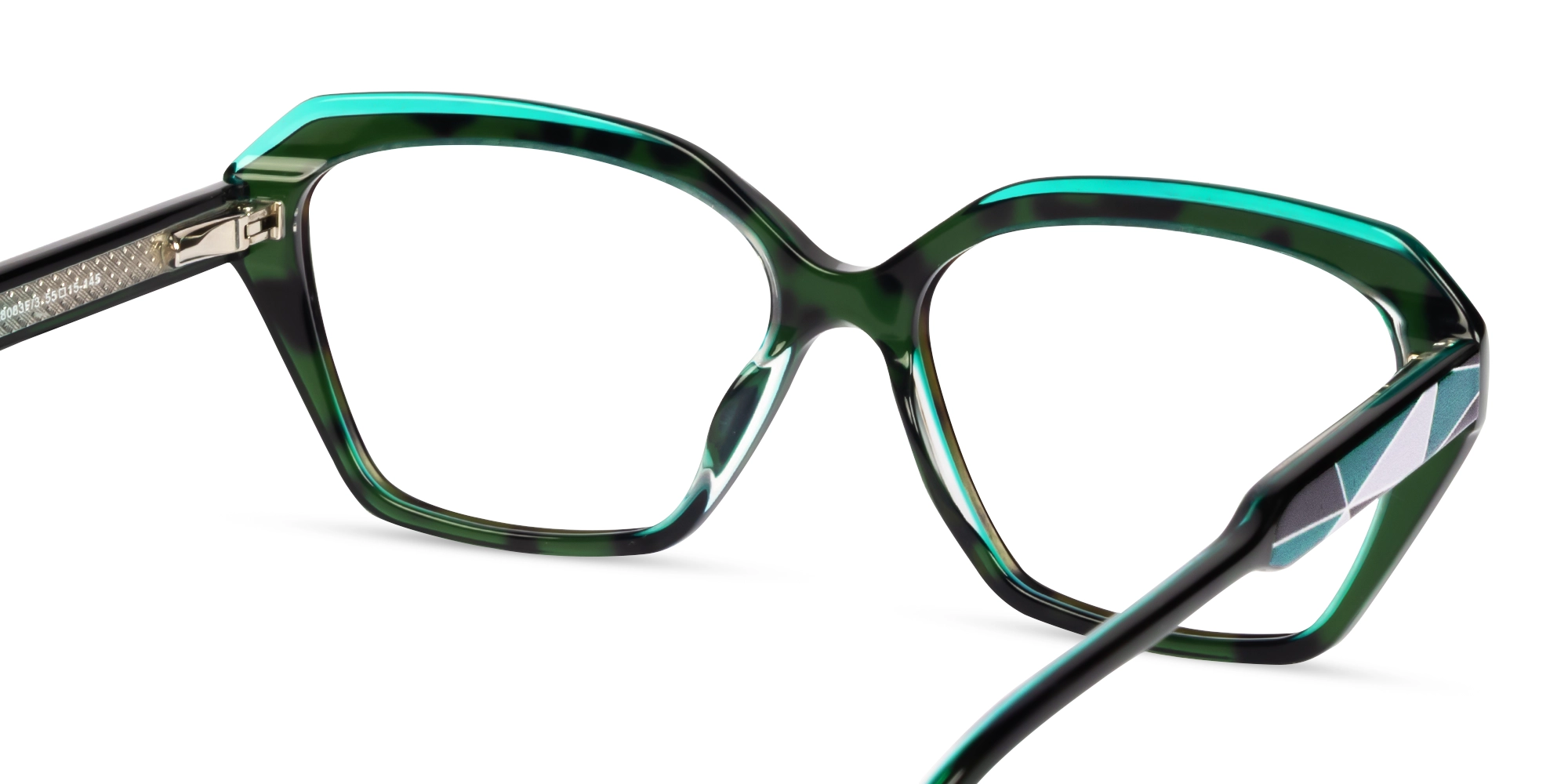 Green Tortoise Butterfly Full-Rim Glasses For Women-4