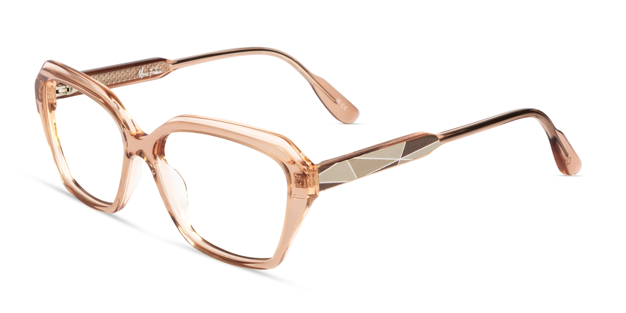 Crystal Peach Spring Hinge Butterfly Glasses-2