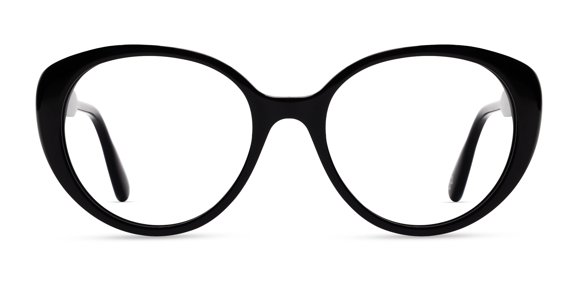 Black Oval Cateye Full- Rim Glasses-1