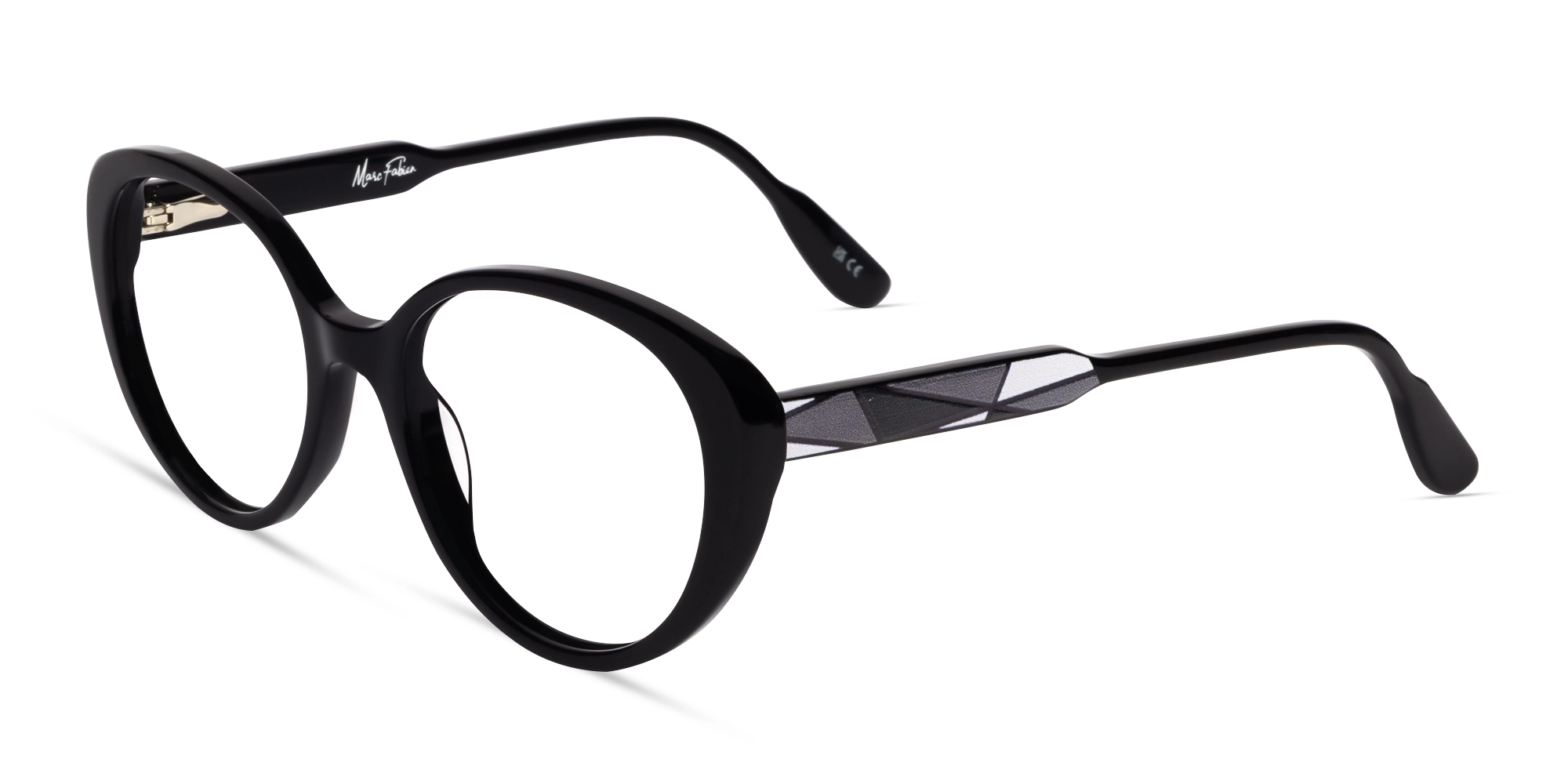 Black Oval Cateye Full- Rim Glasses-2