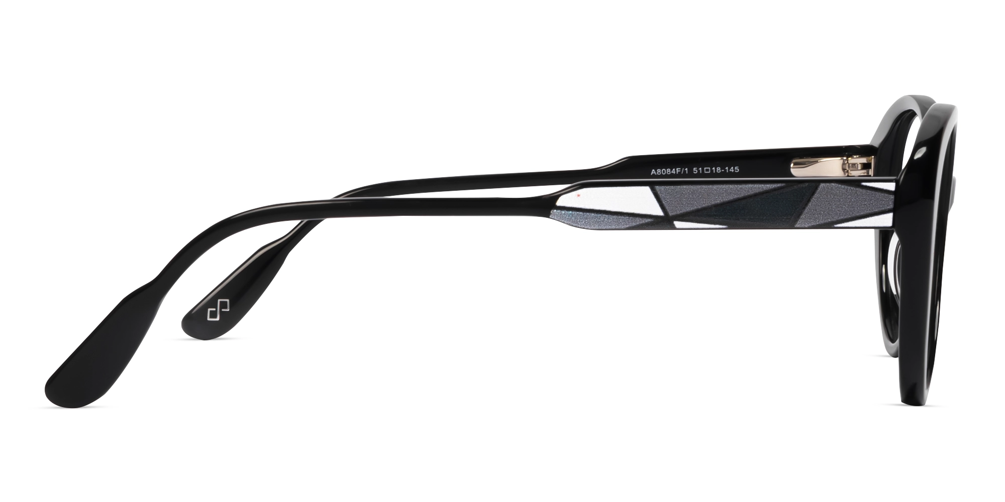 Black Oval Cateye Full- Rim Glasses-3