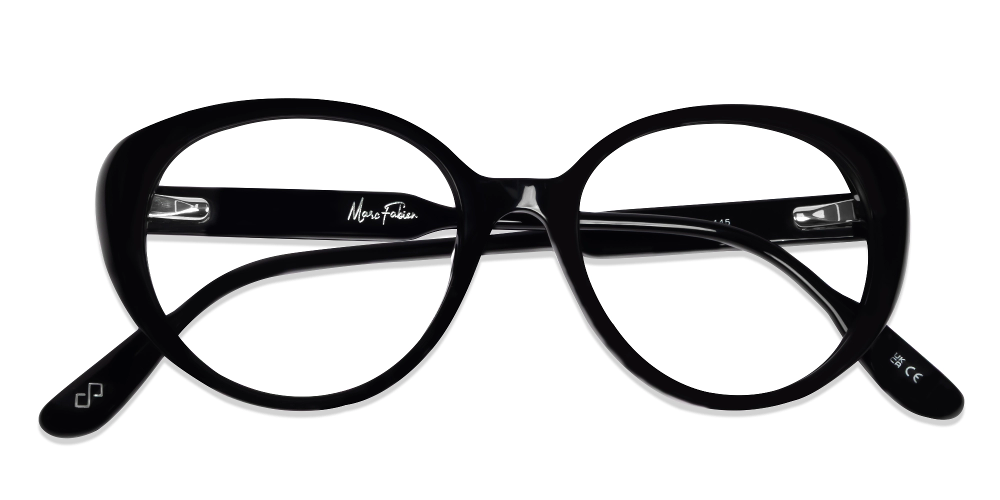 Black Oval Cateye Full- Rim Glasses-5