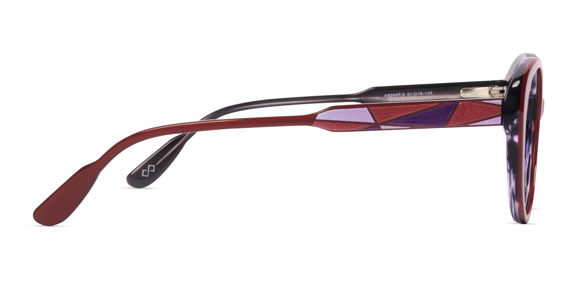 Dark Maroon Cateye Oval Glasses For Women-3