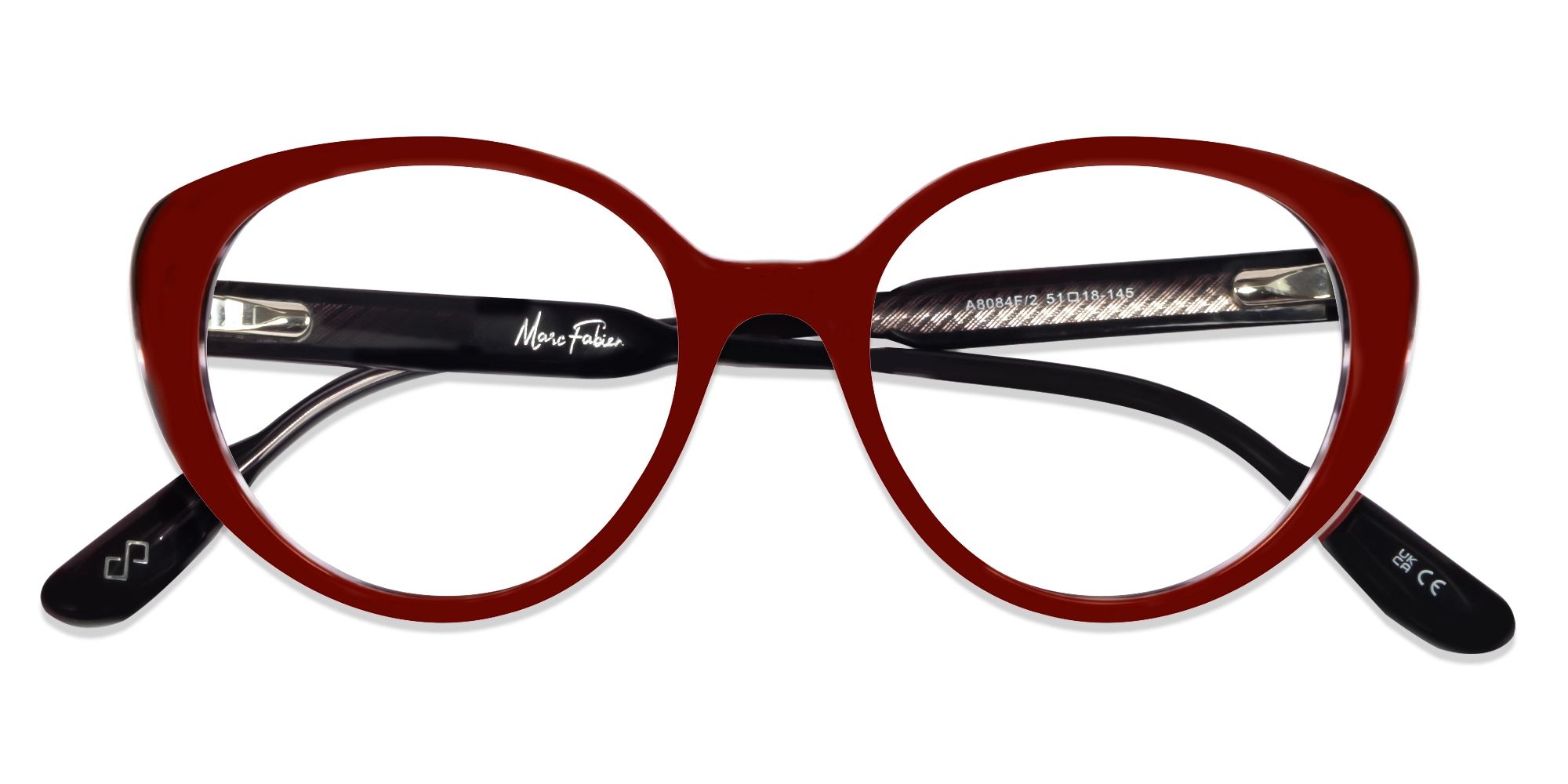 Dark Maroon Cateye Oval Glasses For Women-5