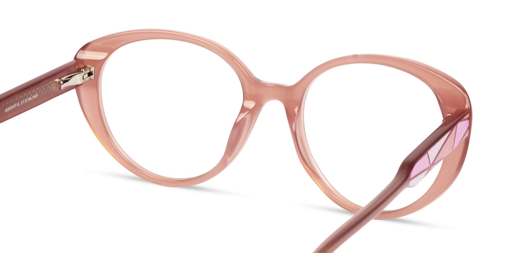 Dusty Rose Oval Cat-eye Glasses-4