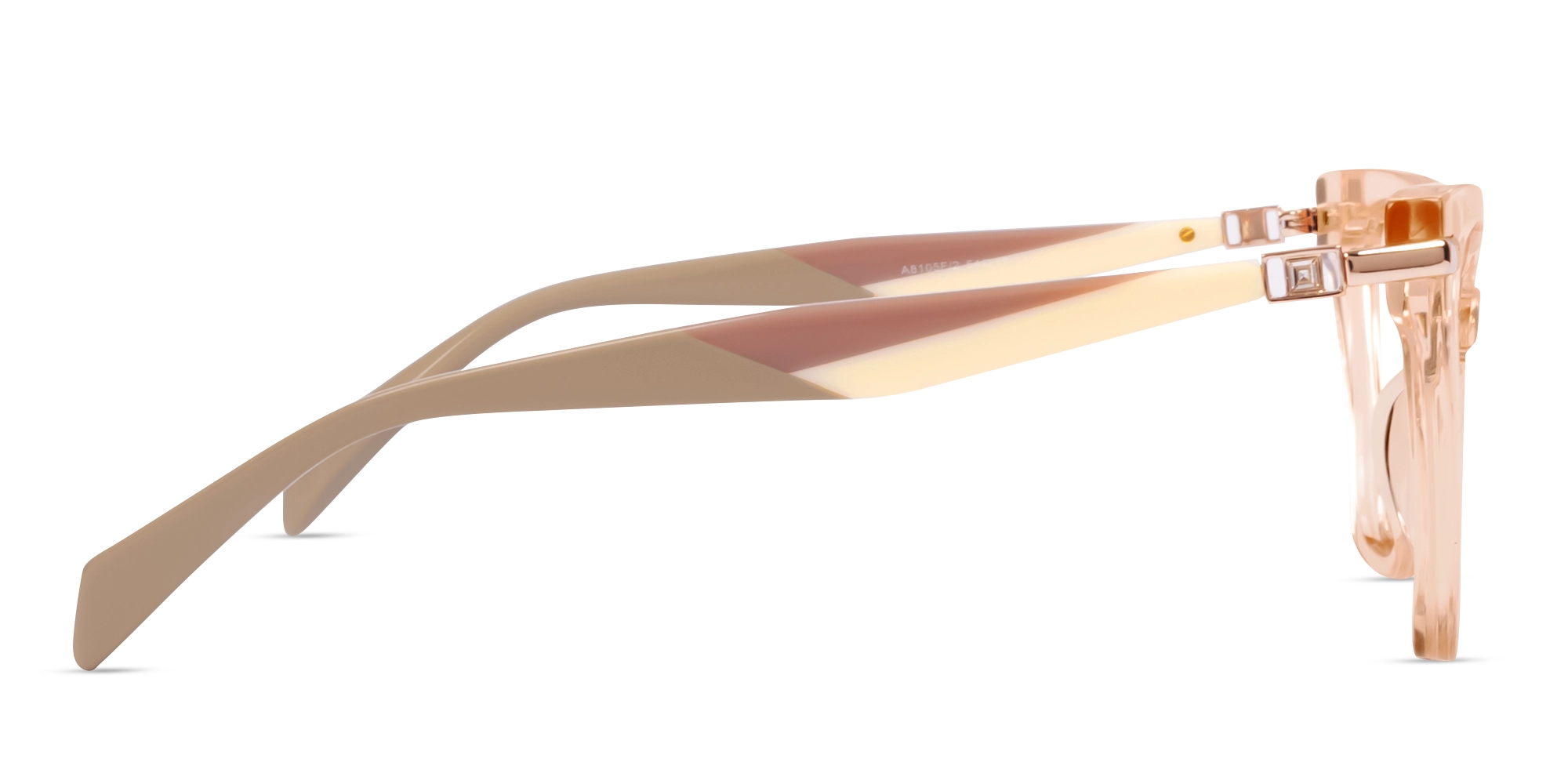 Large Cat-eye Crystal Beige Glasses-3