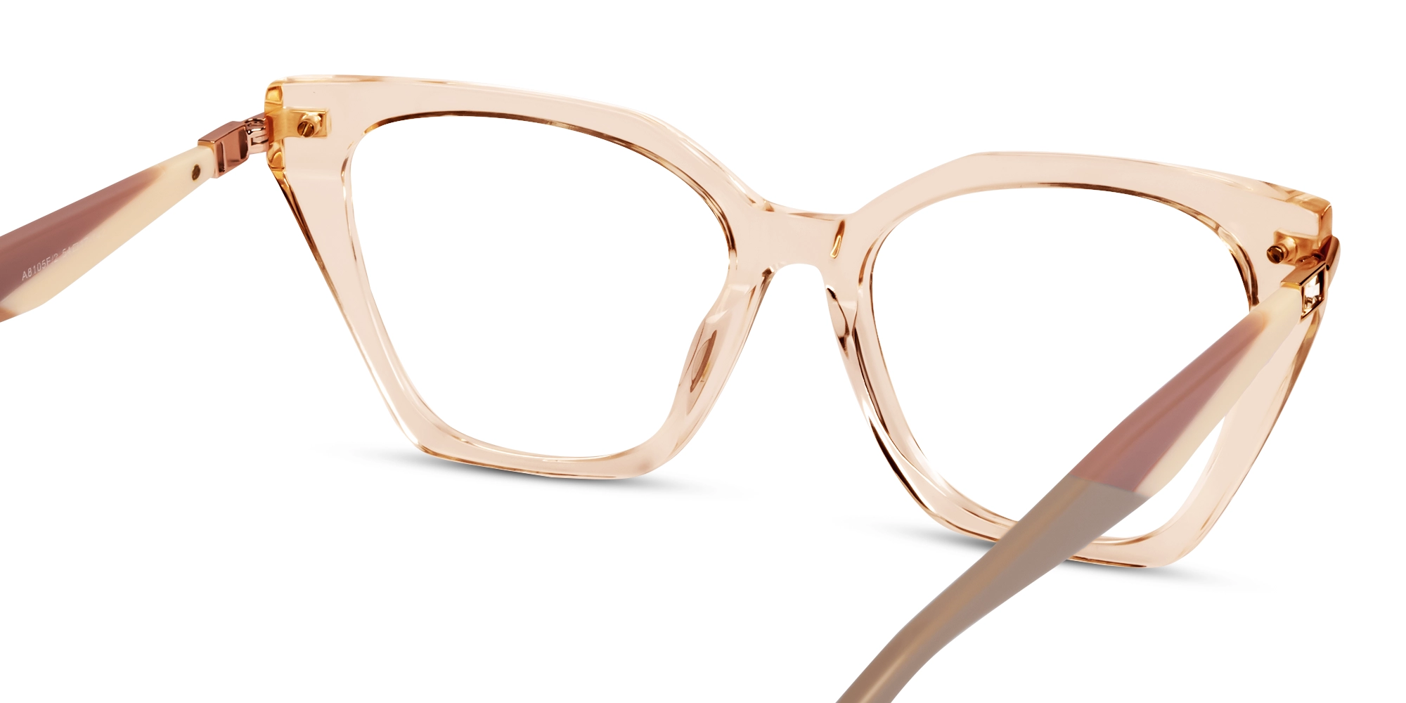 Large Cat-eye Crystal Beige Glasses-4