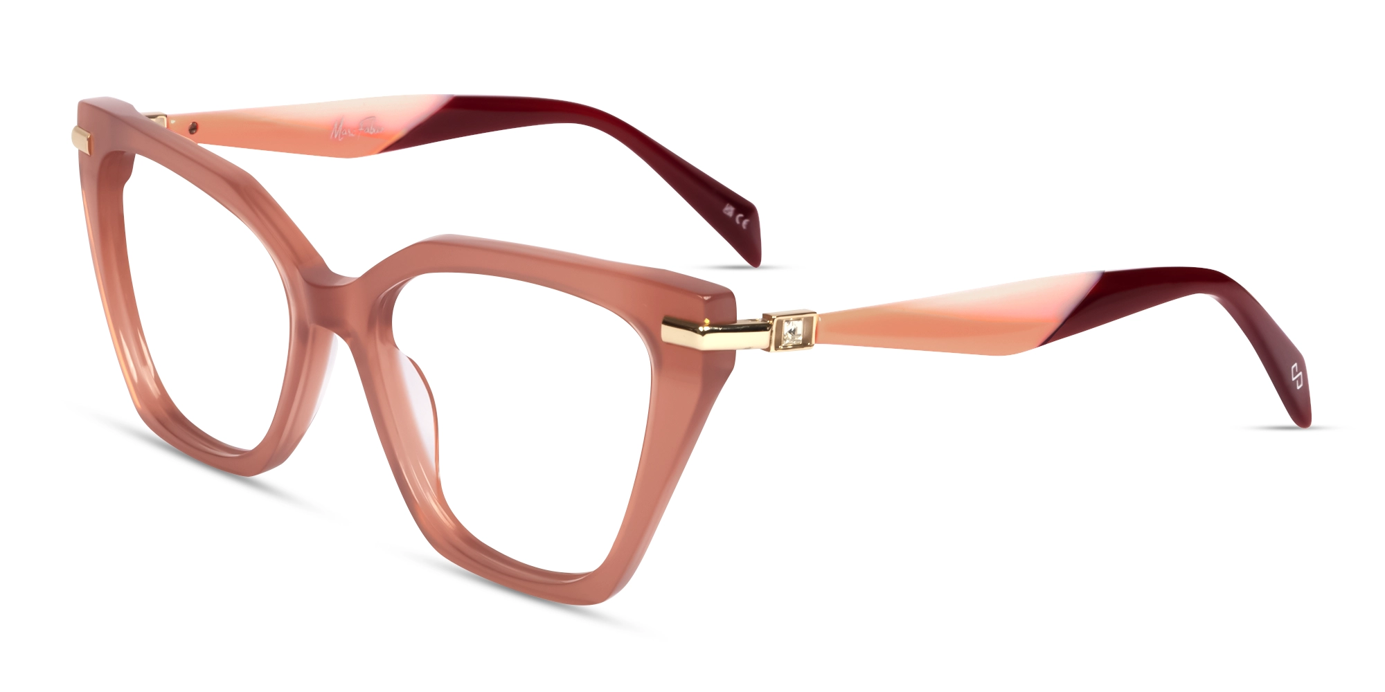 Dusty Rose Cat-eye Full-rim Glasses-2