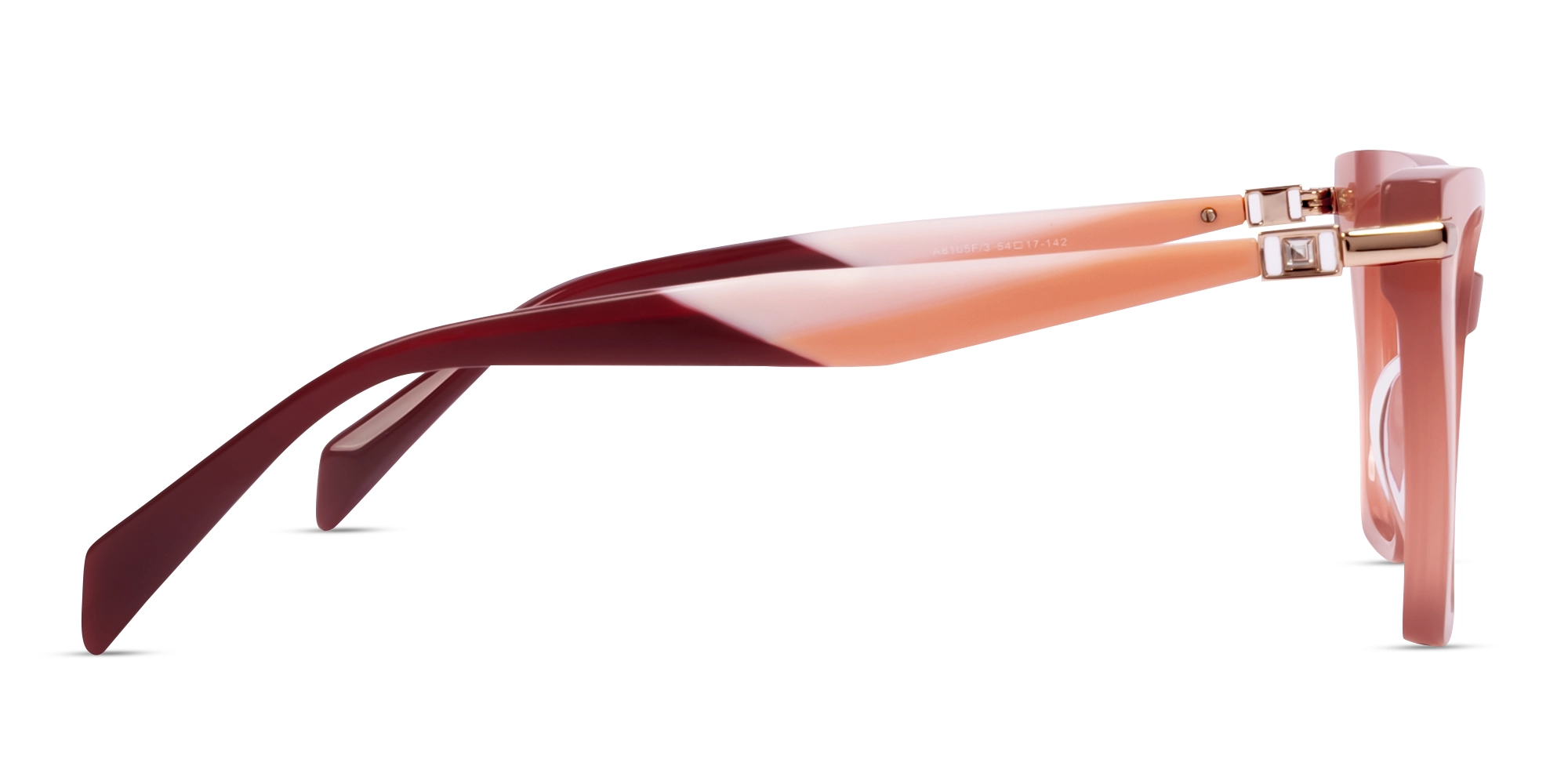 Dusty Rose Cat-eye Full-rim Glasses-3