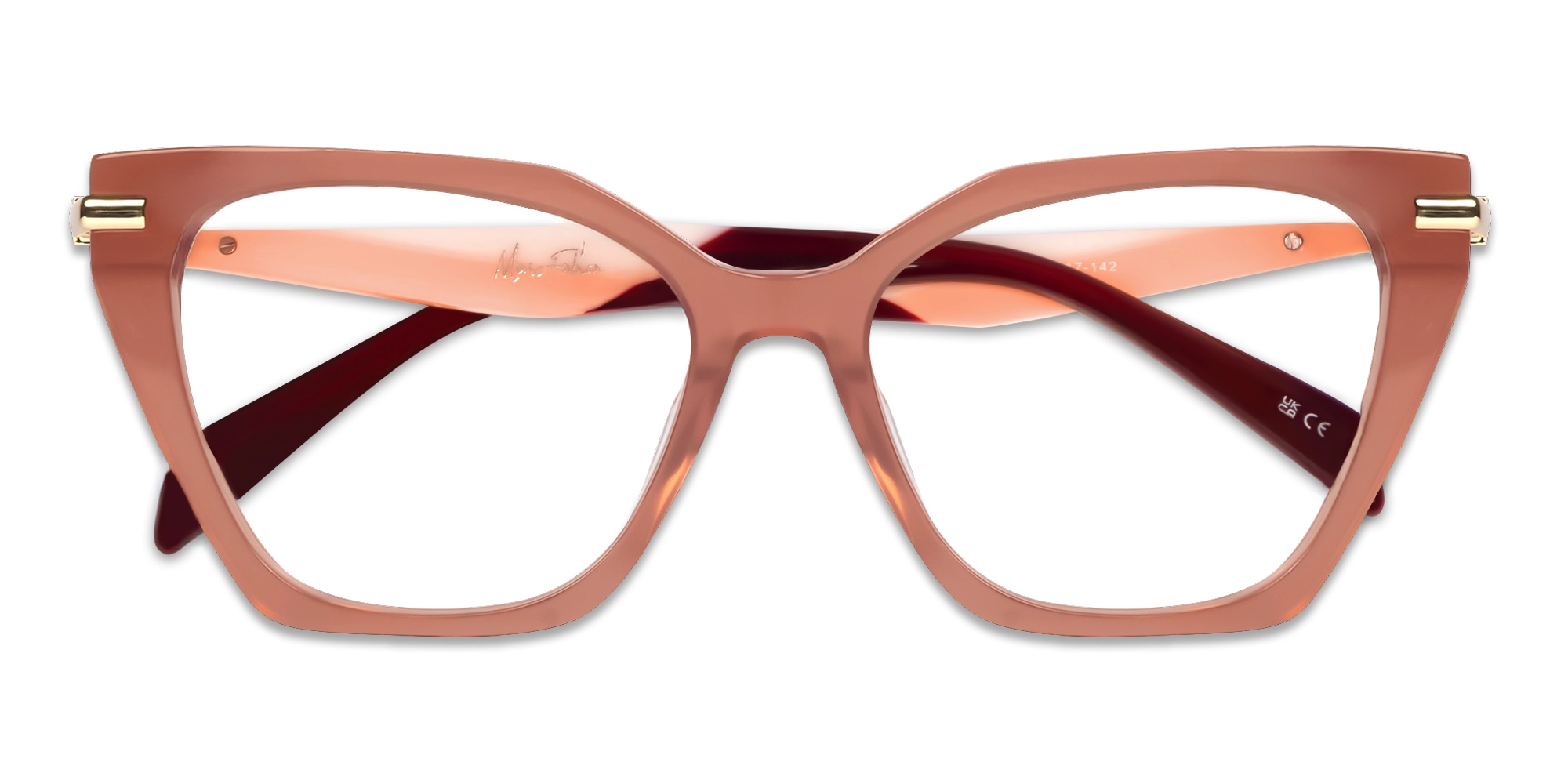 Dusty Rose Cat-eye Full-rim Glasses-5