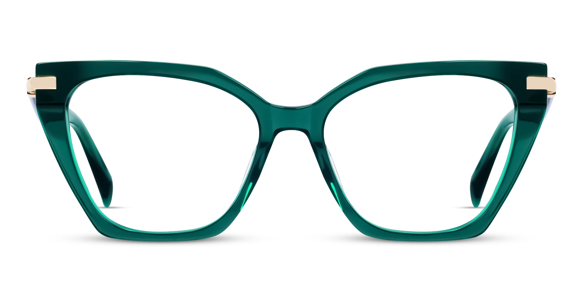 Large Crystal Teal Cat-eye Glasses-1
