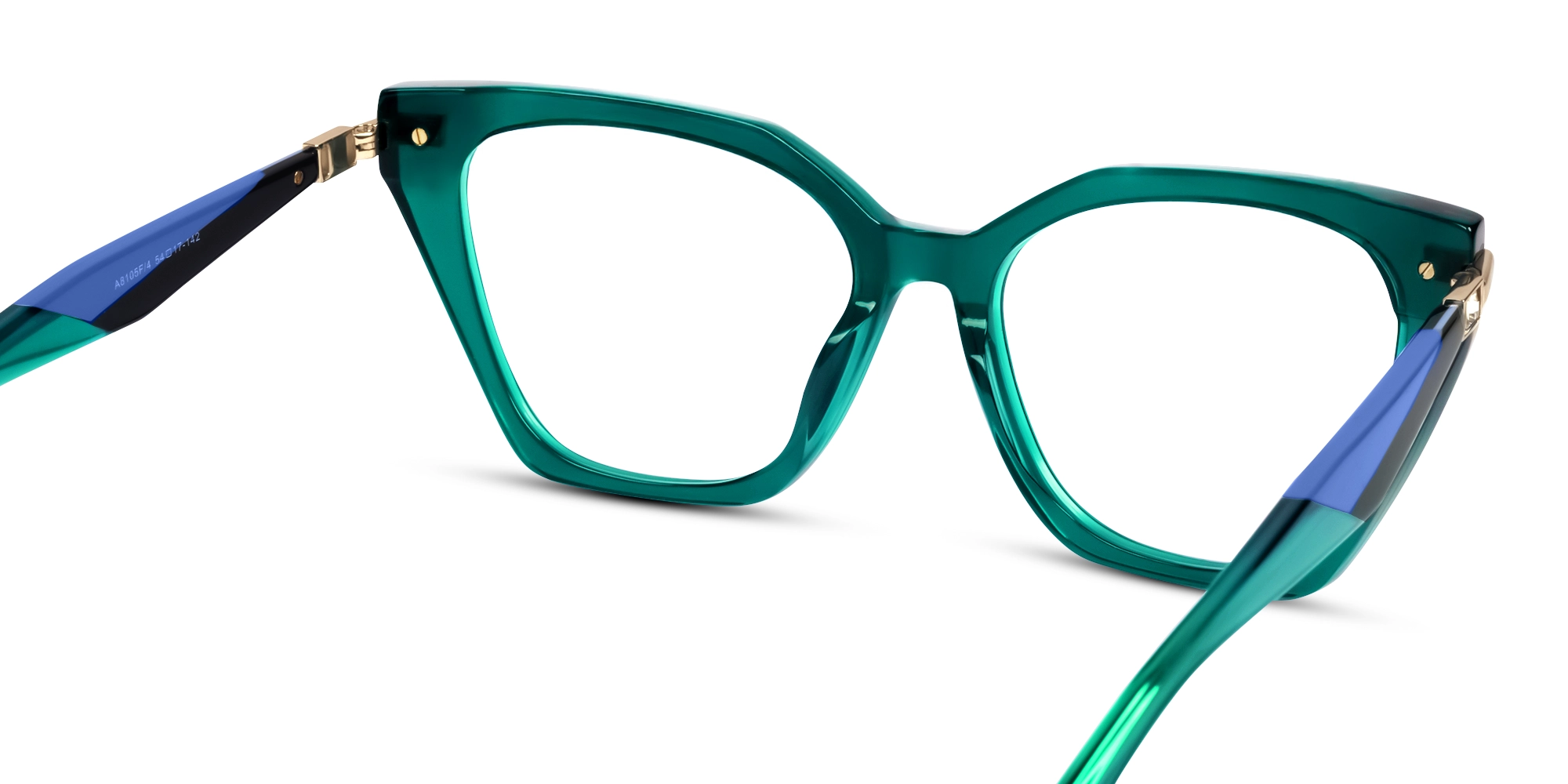 Large Crystal Teal Cat-eye Glasses-4