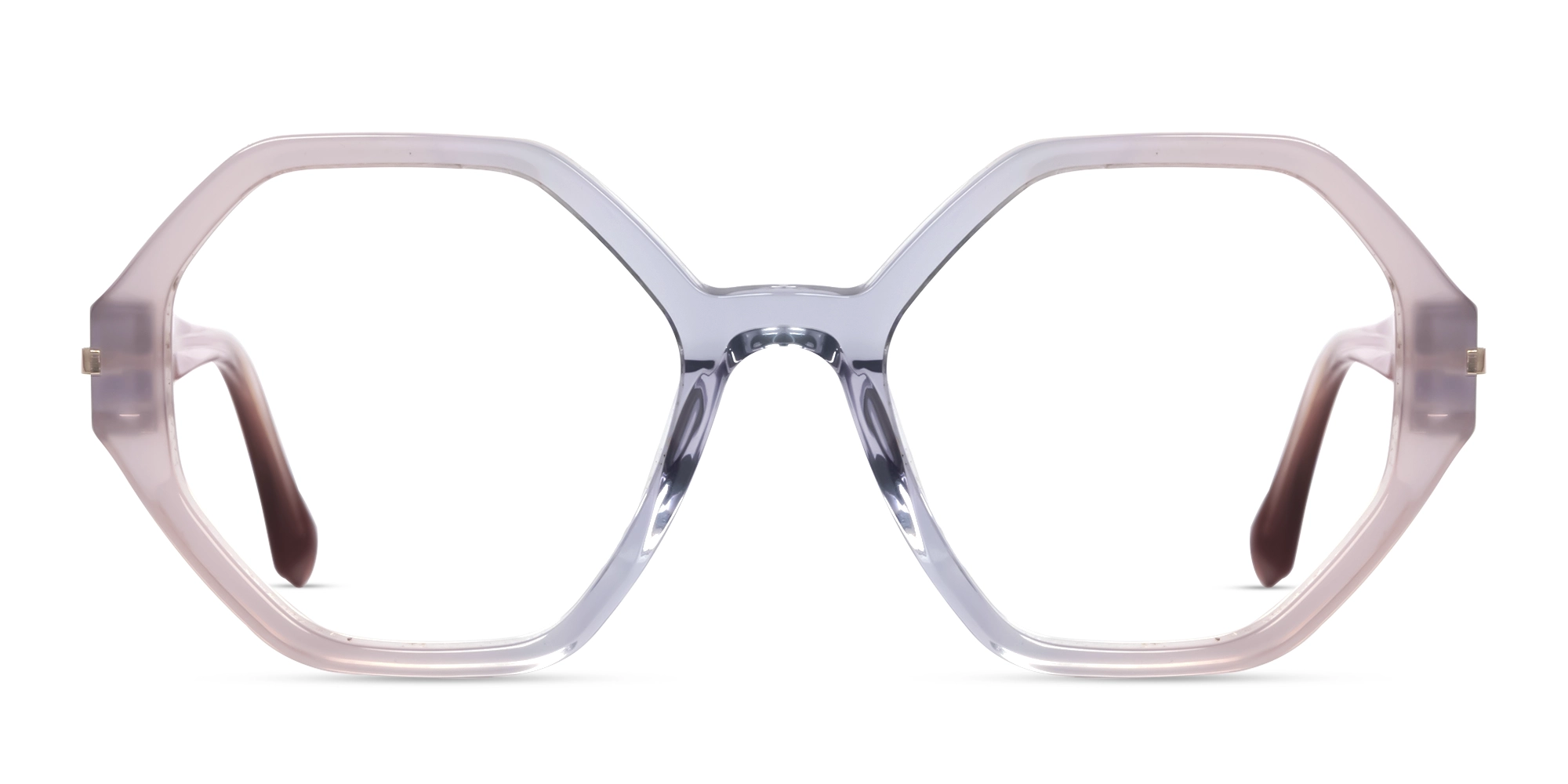 Mauve & Alice Blue Geometric Fullrim Glasses Mauve & Alice Blue Geometric Fullrim Glasses